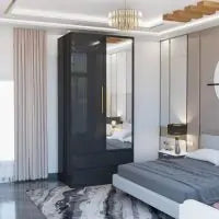 XD3 High Gloss 2 Door Wardrobe (80cm)