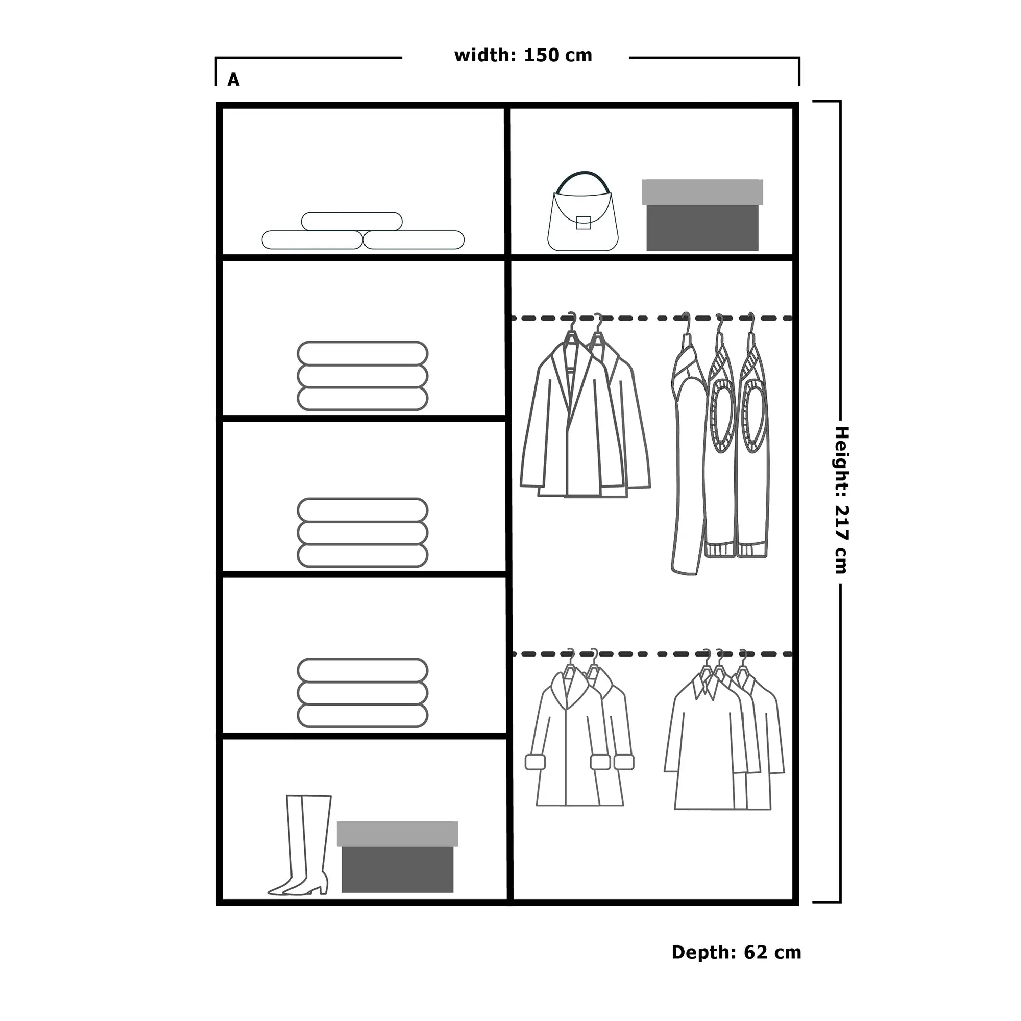 Etna Sliding Full Mirror Door Wardrobe(Ww)