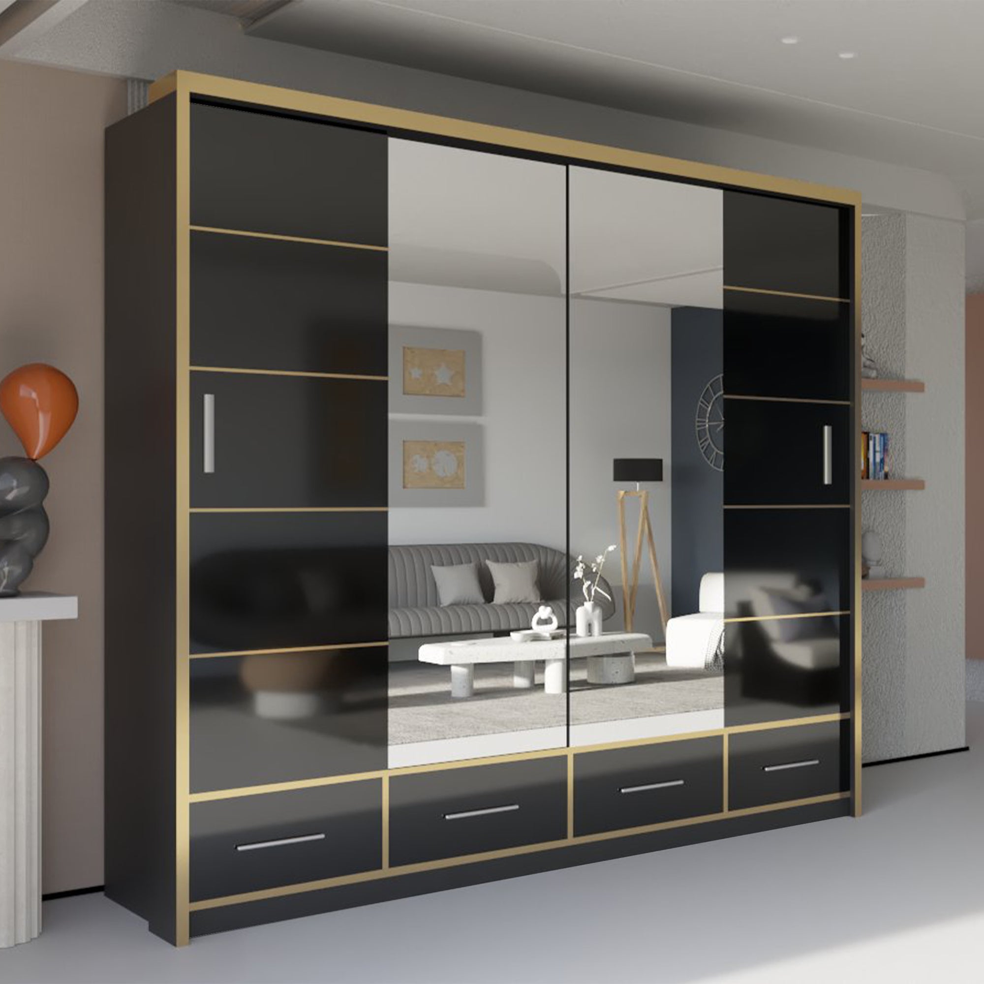 Sydney High Gloss Wardrobe