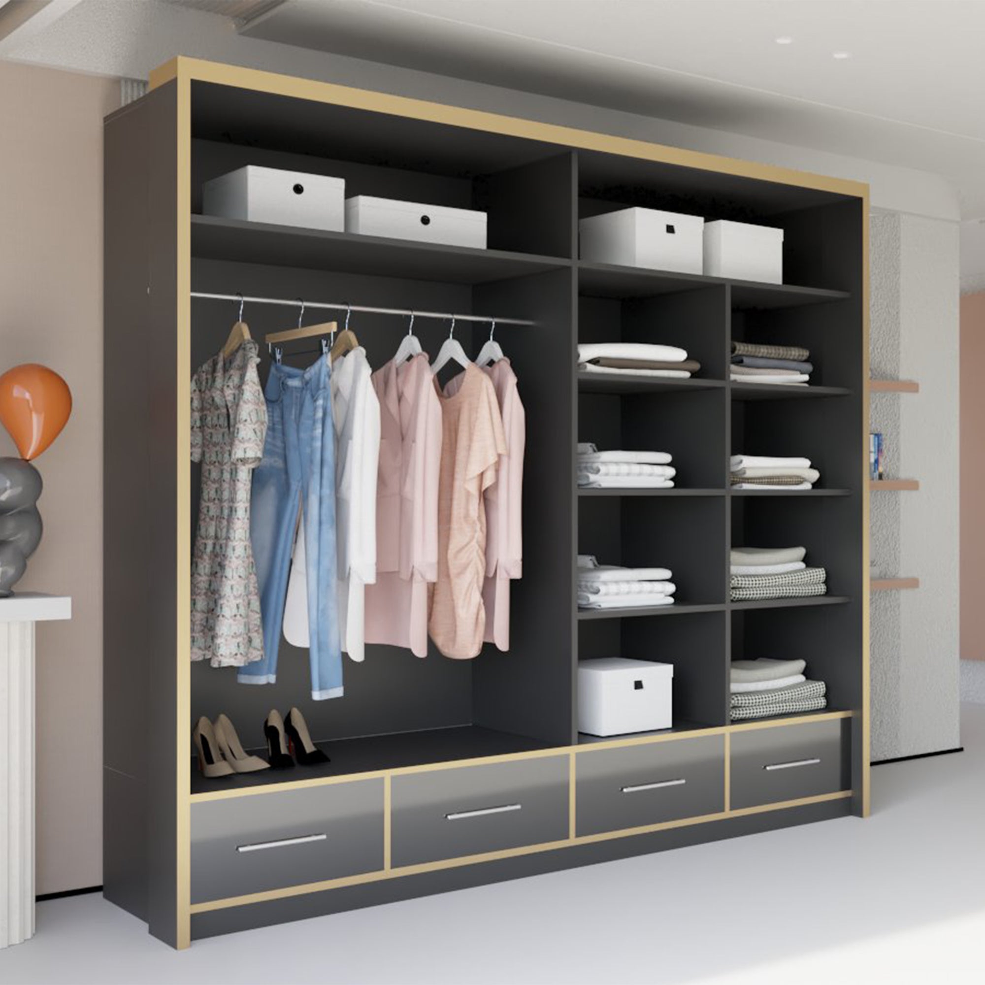 Sydney High Gloss Wardrobe