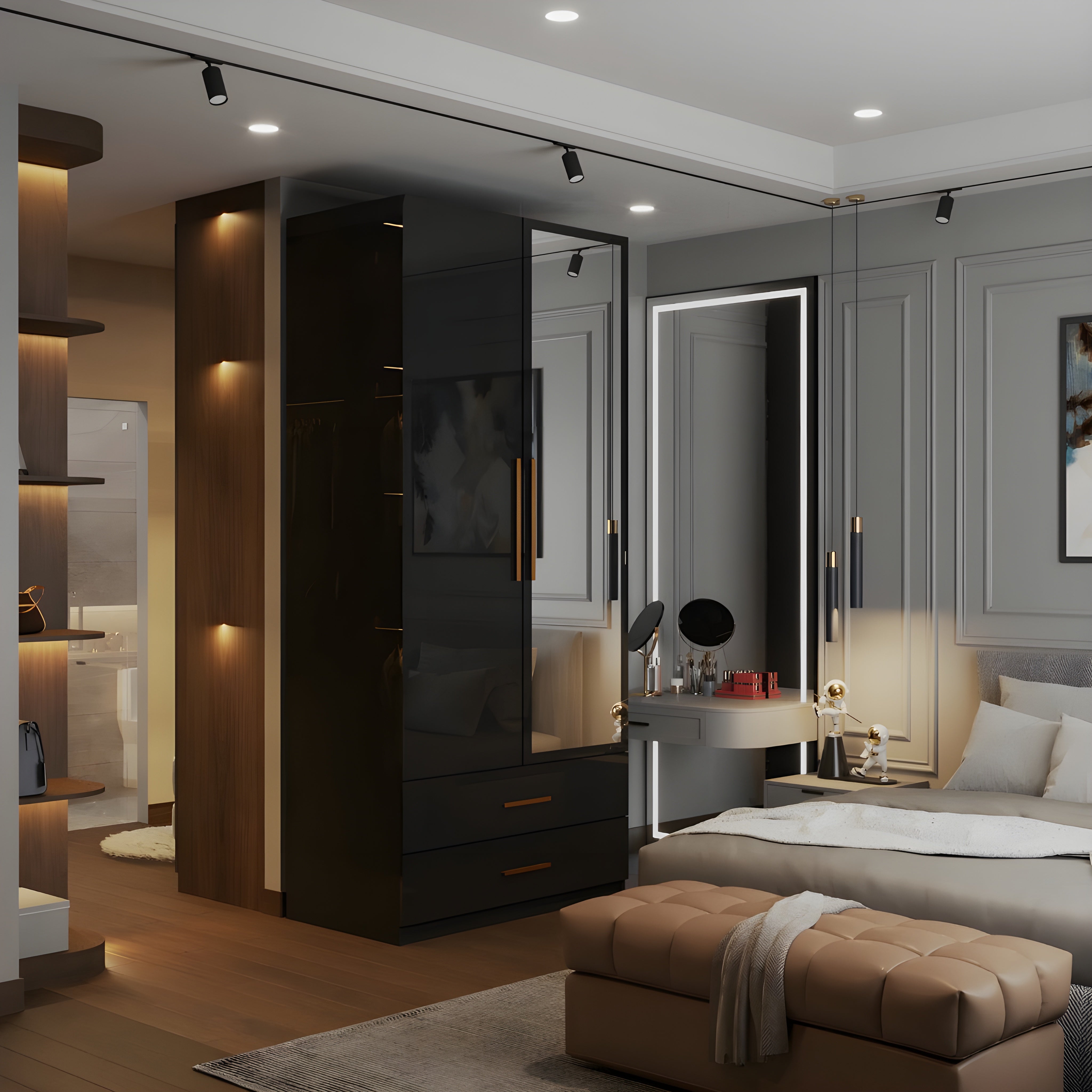 XD3 High Gloss 2 Door Wardrobe (80cm)