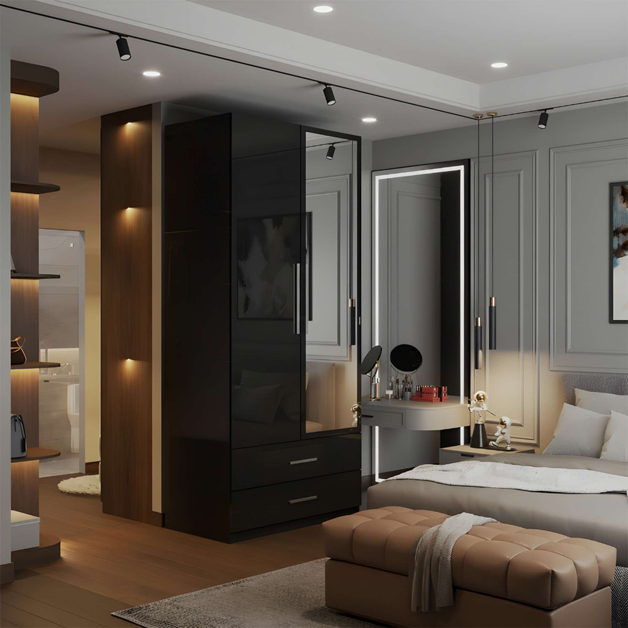 XD3 High Gloss 80cm Wardrobe (WW)