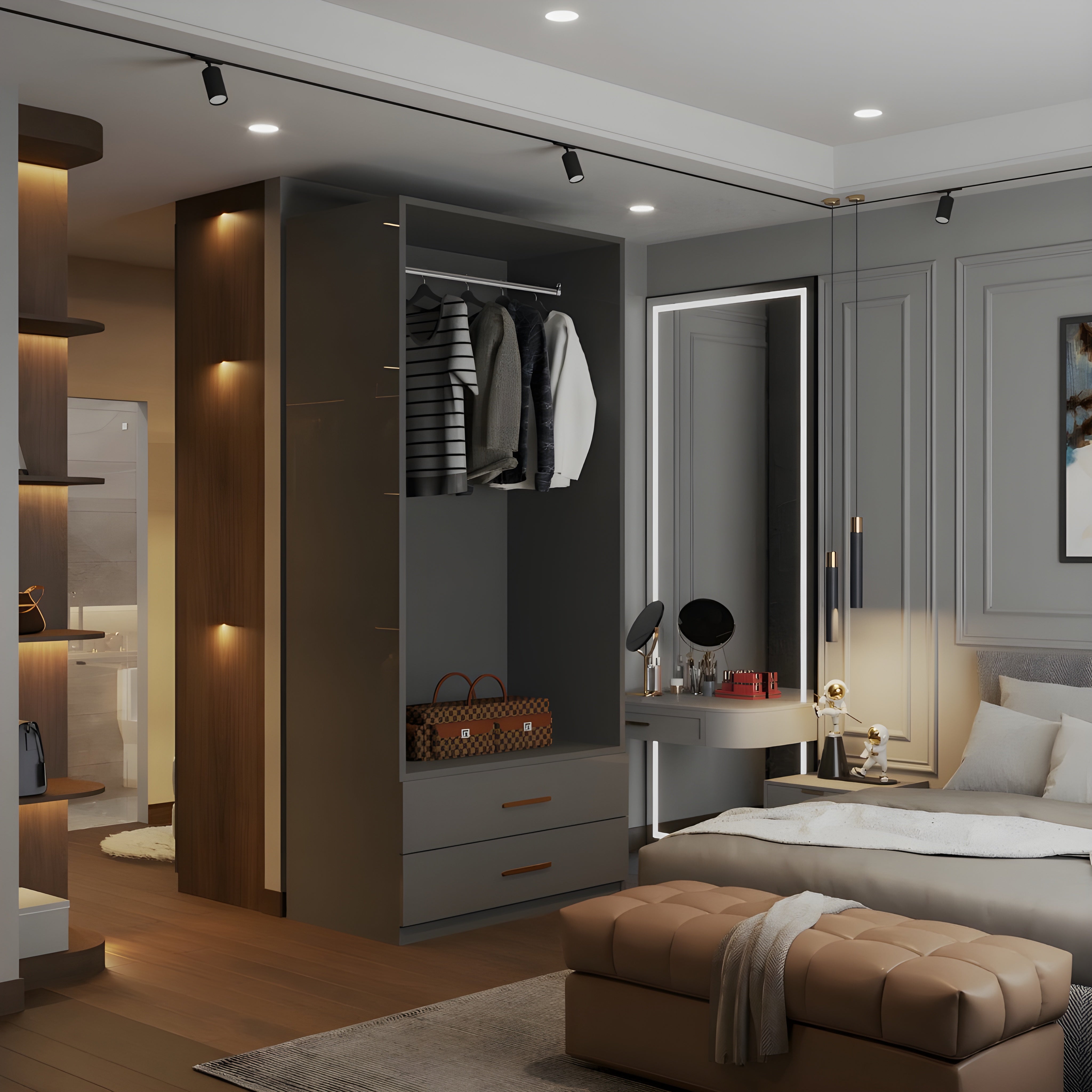 XD3 High Gloss 2 Door Wardrobe (80cm)
