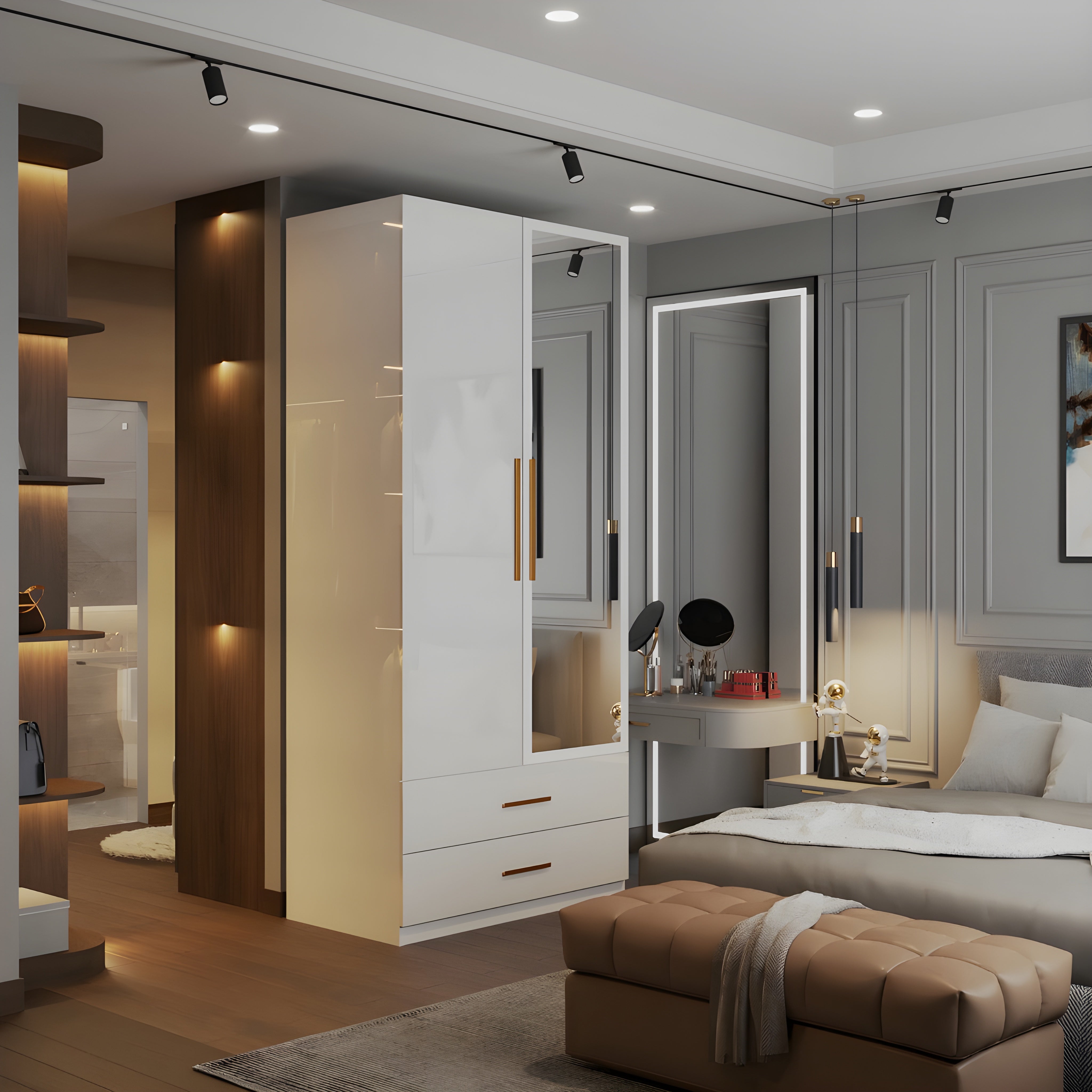 XD3 High Gloss 2 Door Wardrobe (80cm)
