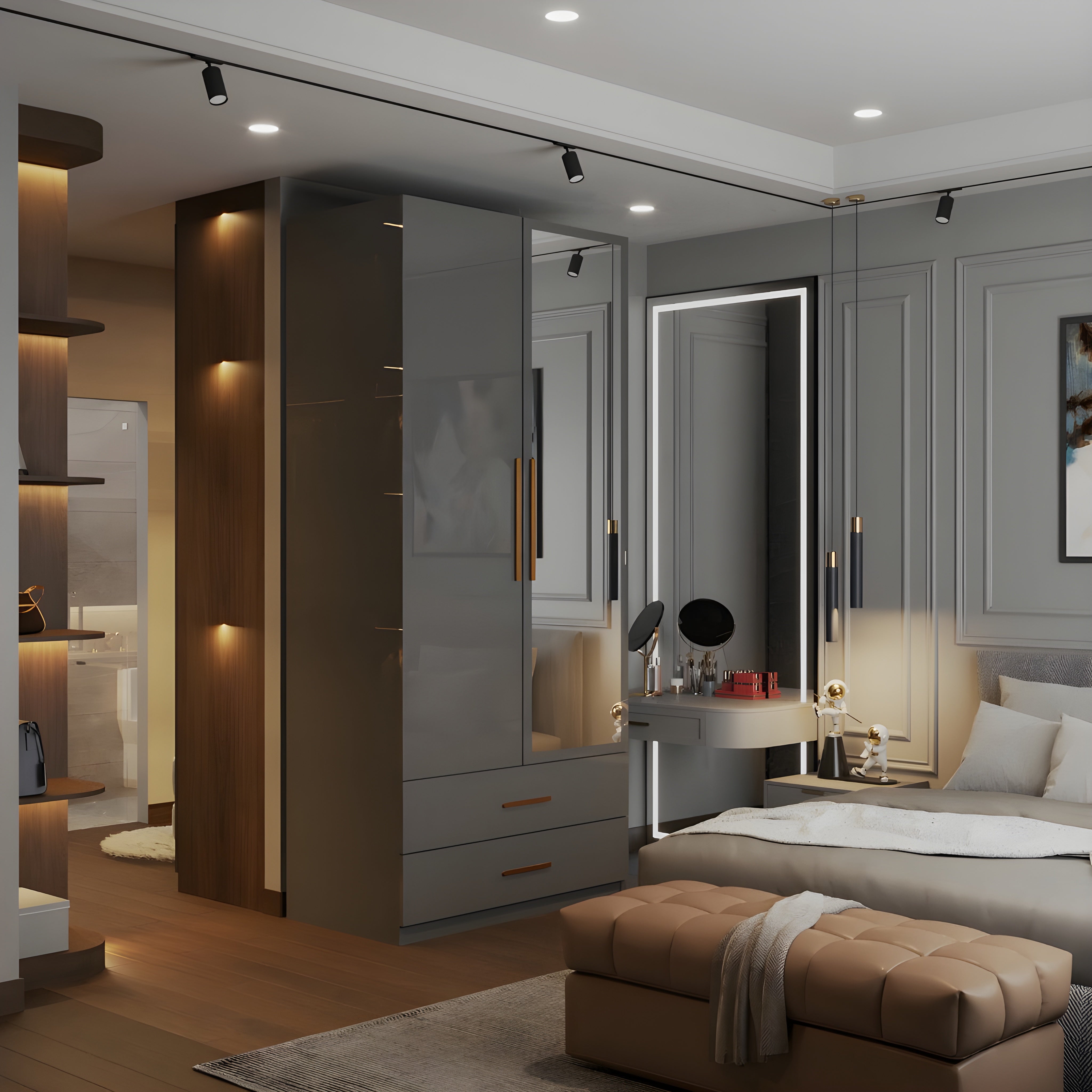XD3 High Gloss 2 Door Wardrobe (80cm)