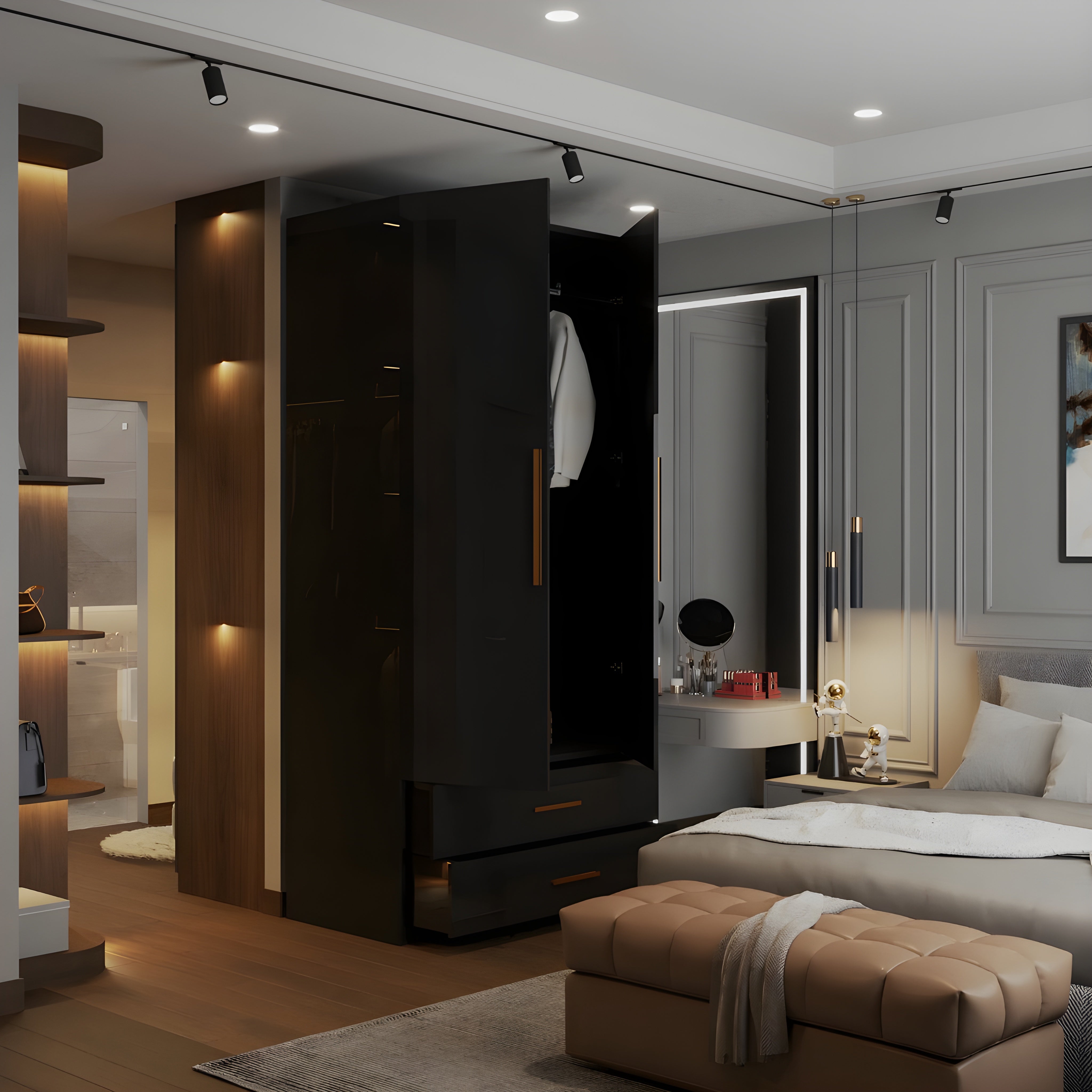 XD3 High Gloss 2 Door Wardrobe (80cm)