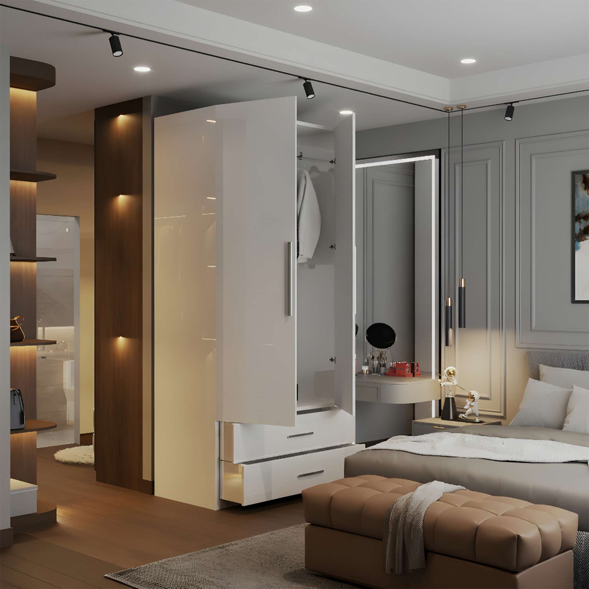 XD3 High Gloss 80cm Wardrobe (WW)