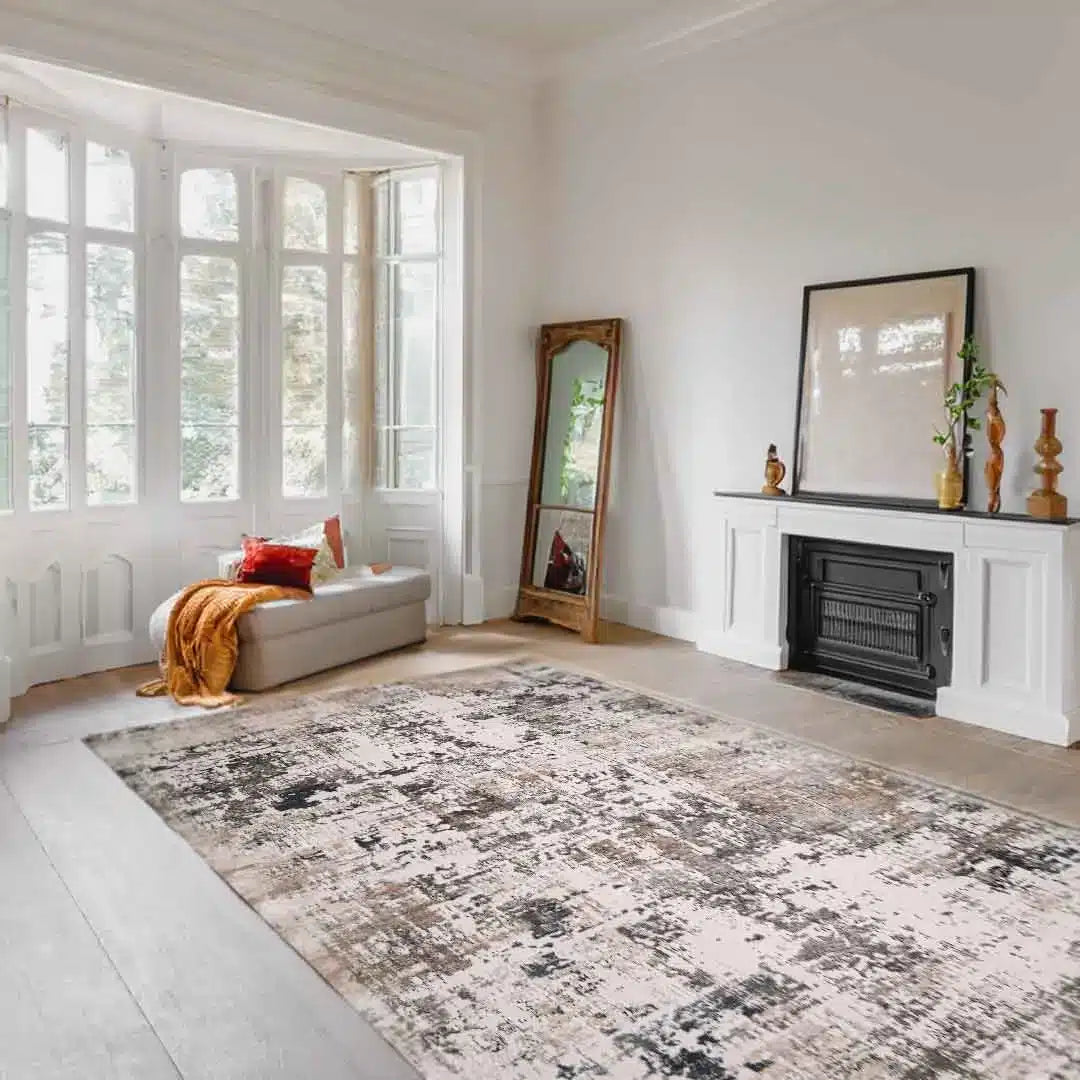 Lorenz Brushstroke Texture Cream Rug