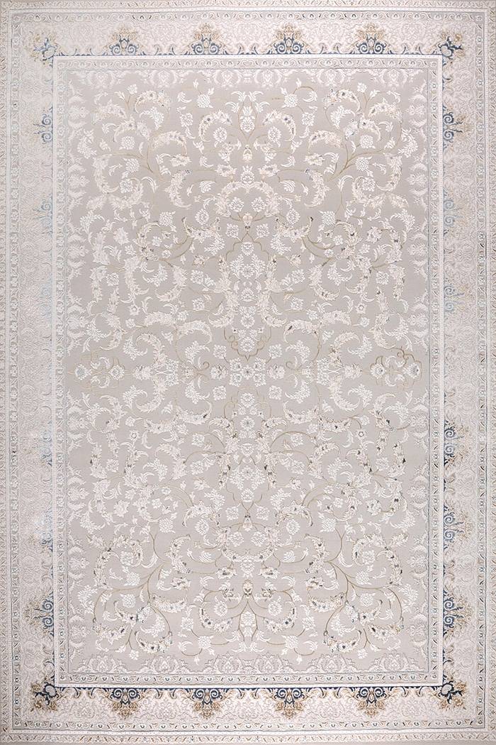 Sapphire Misty Damask Grey Blue Elegant Rug