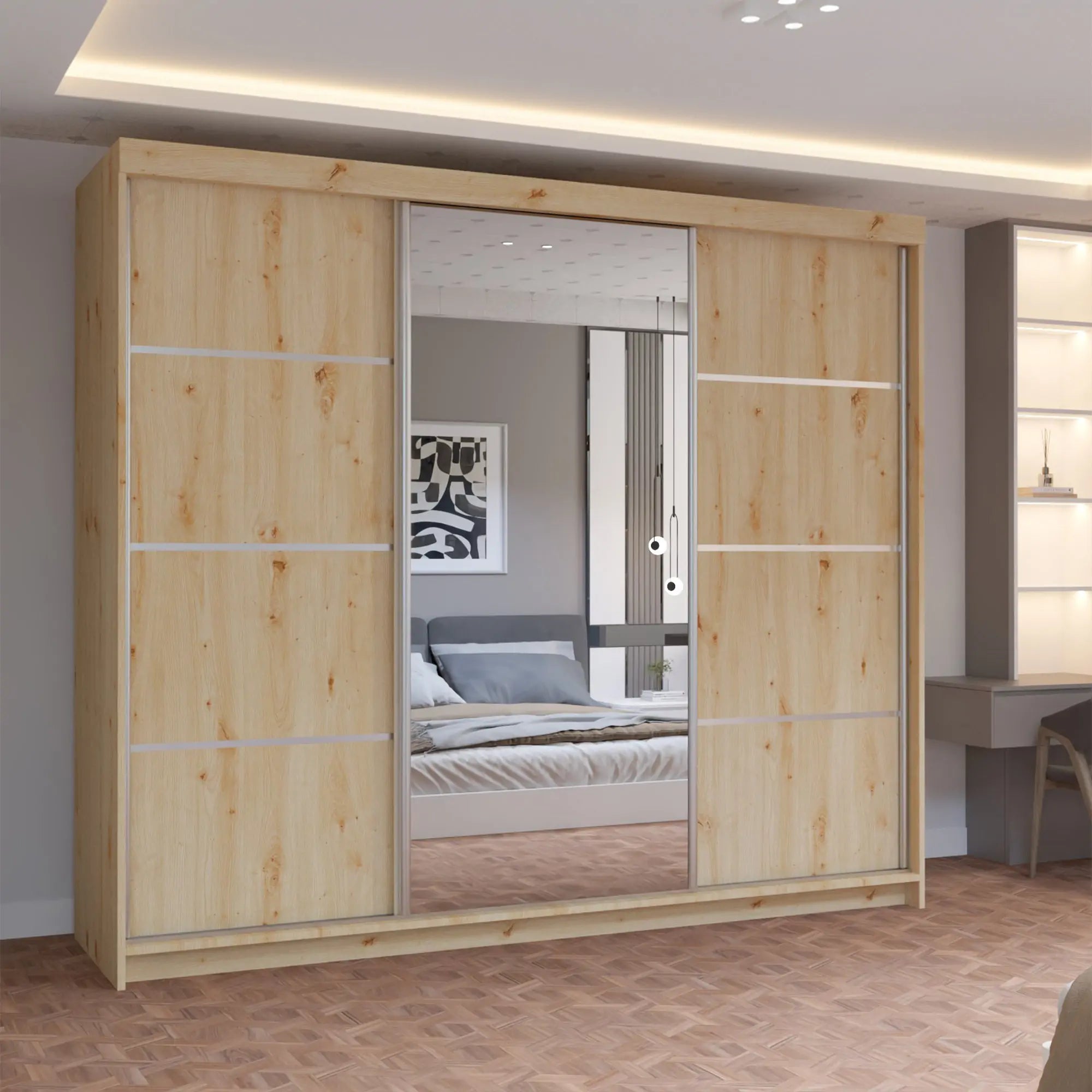 Palarmo 3 Door Sliding Door Wardrobe in 4 Colors(2nd)