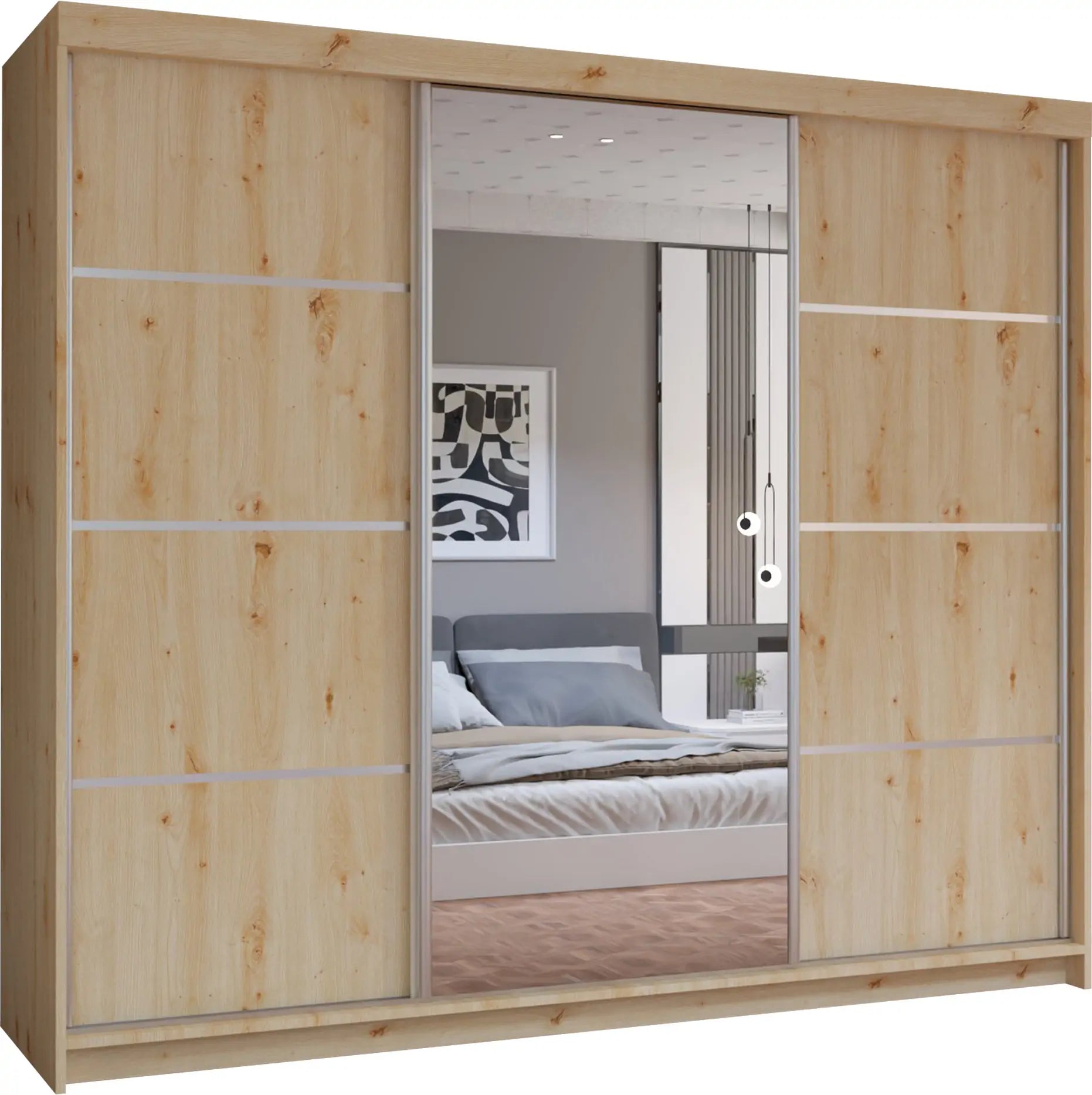 Palarmo 3 Door Sliding Door Wardrobe in 4 Colors(2nd)