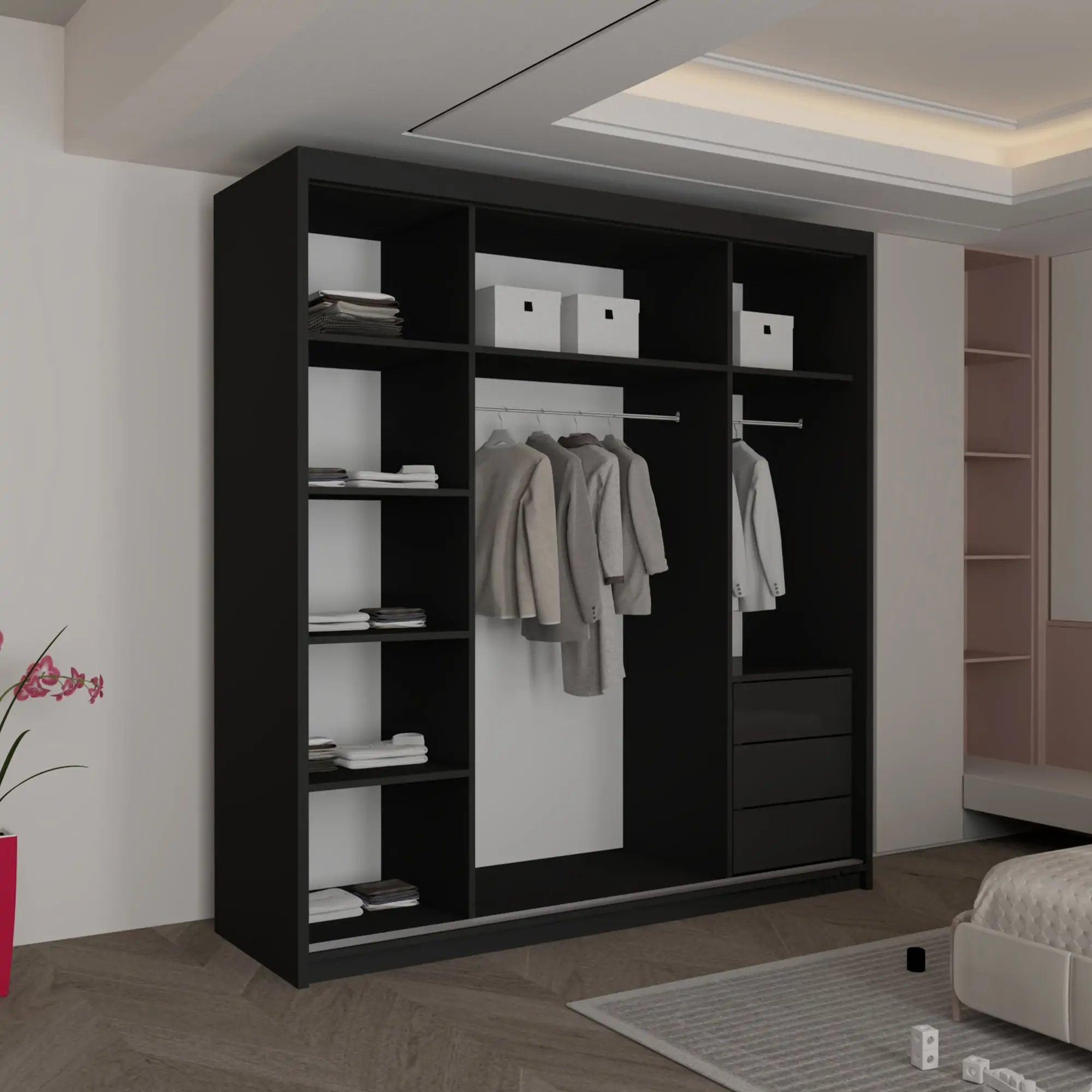 Vikas New High Gloss sliding door Wardrobe(DB)