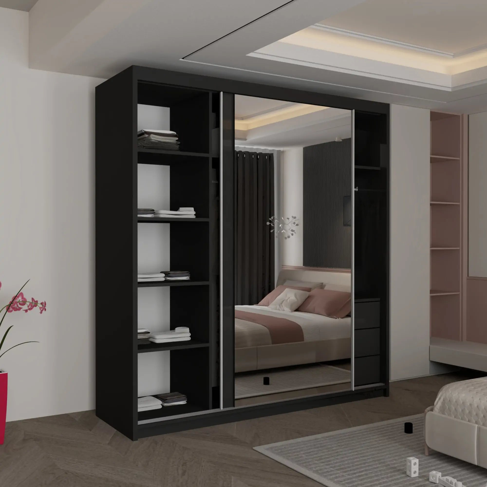 Vikas New High Gloss sliding door Wardrobe(DB)