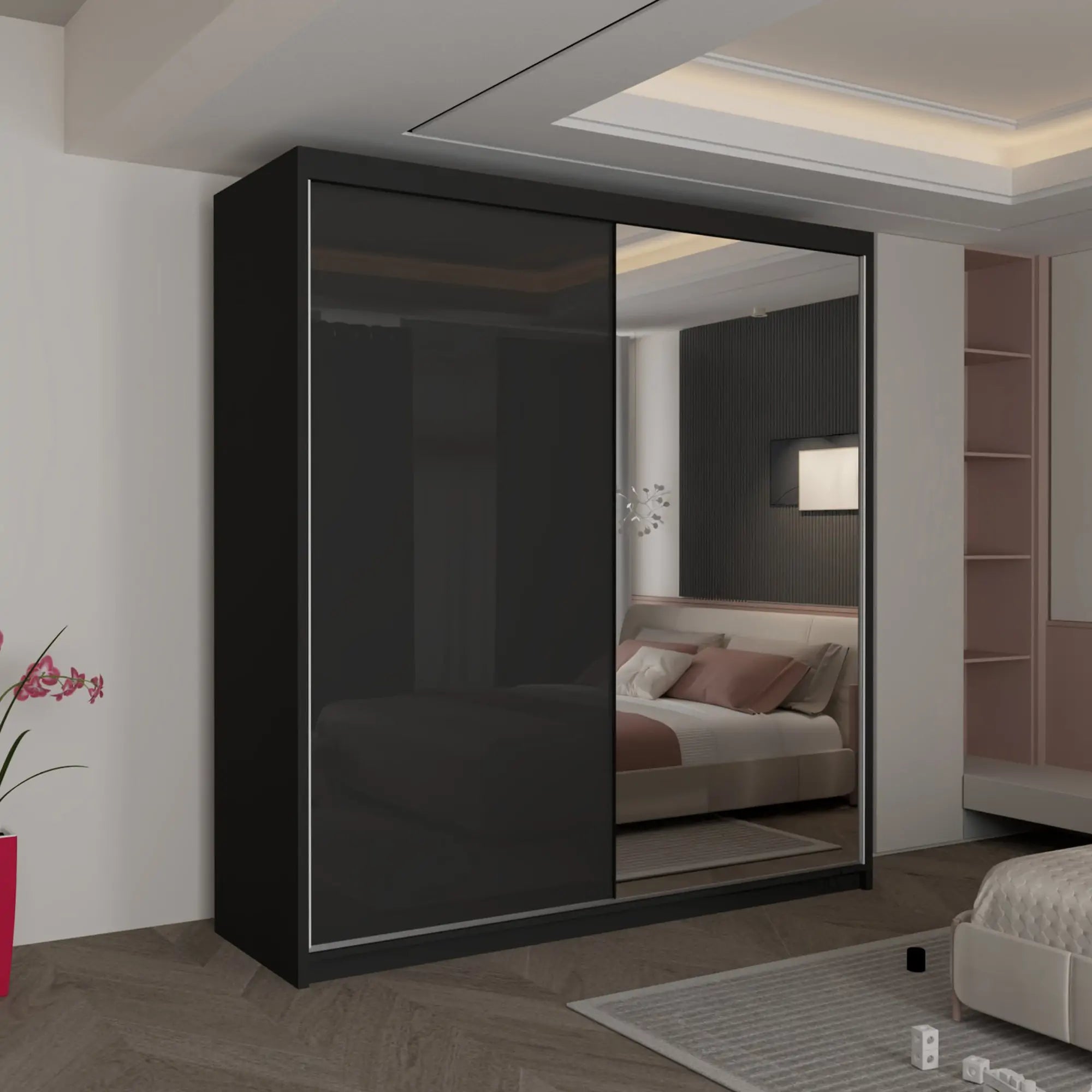 Vikas New High Gloss sliding door Wardrobe(DB)