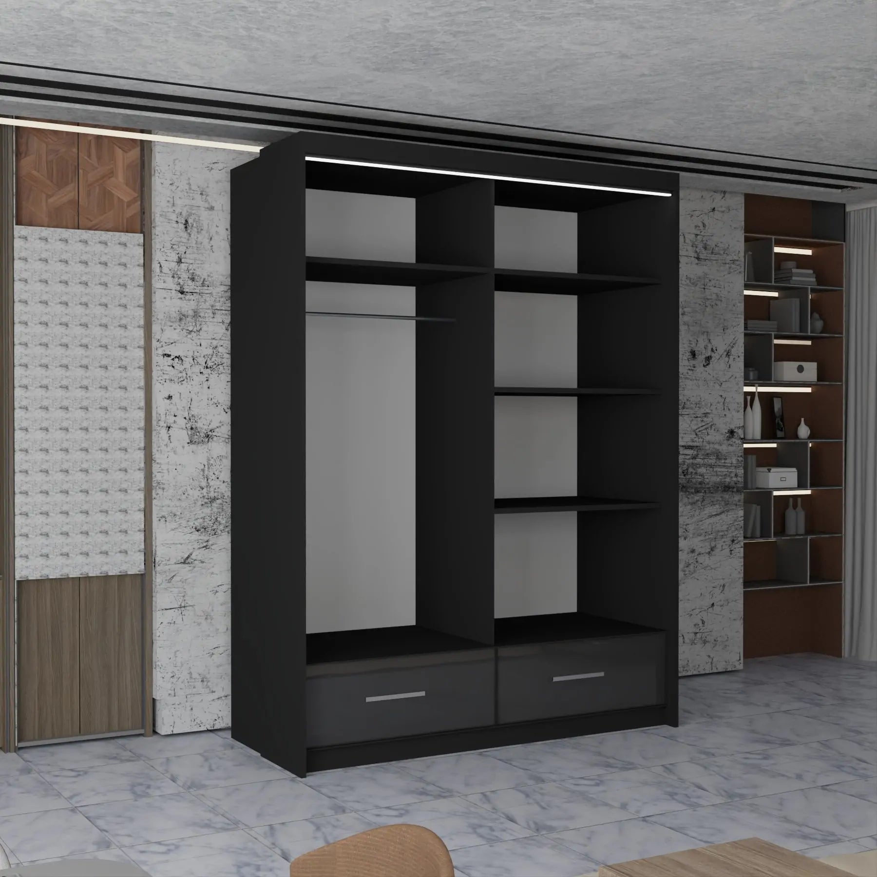 Sycylia High Gloss Sliding Door Wardrobe New Branding