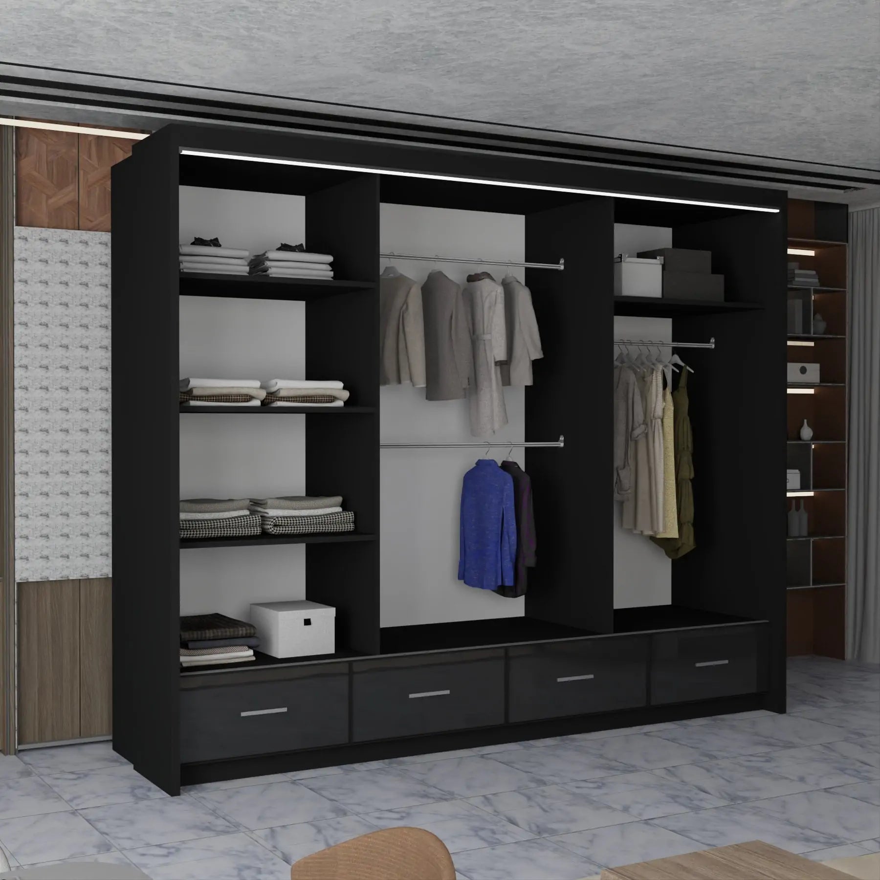 Sycylia High Gloss Sliding Door Wardrobe New Branding