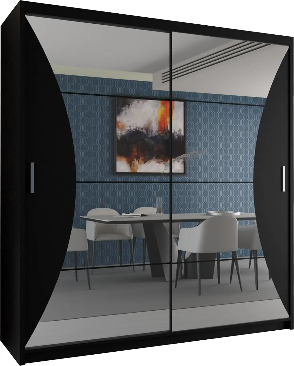 California Sliding Wardrobe Black, White and Grey