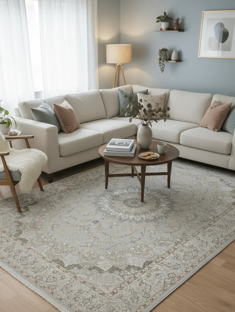 SAPPHIRE Grey Heritage Bloom Rug