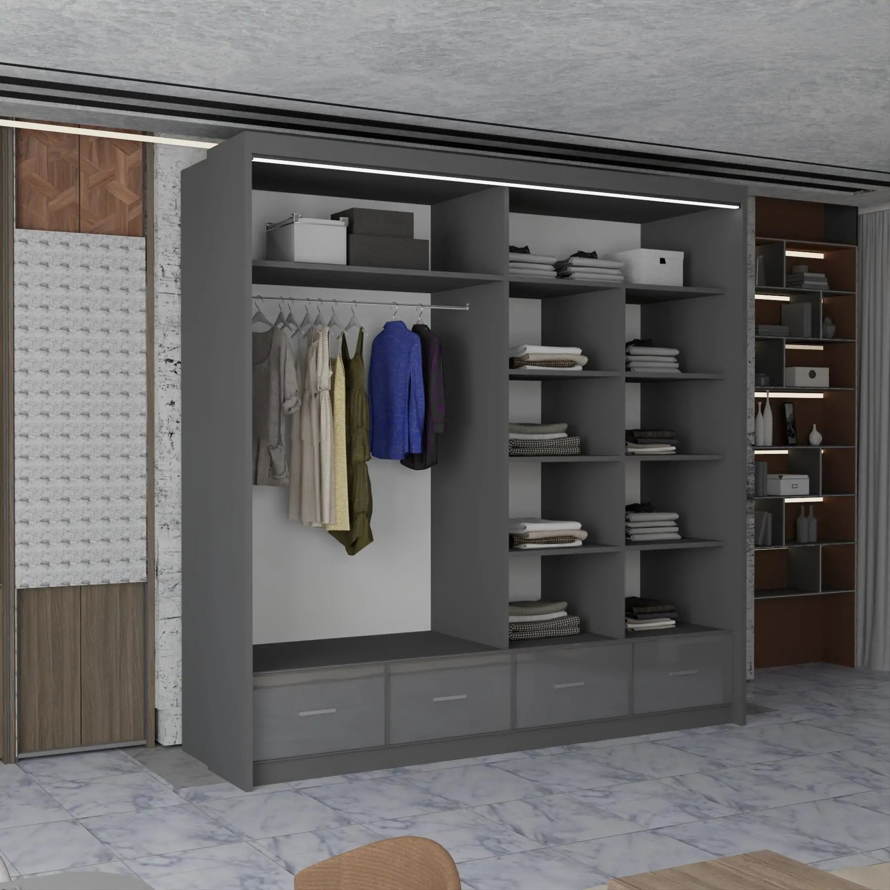 Sycylia High Gloss Sliding Door Wardrobe New Branding