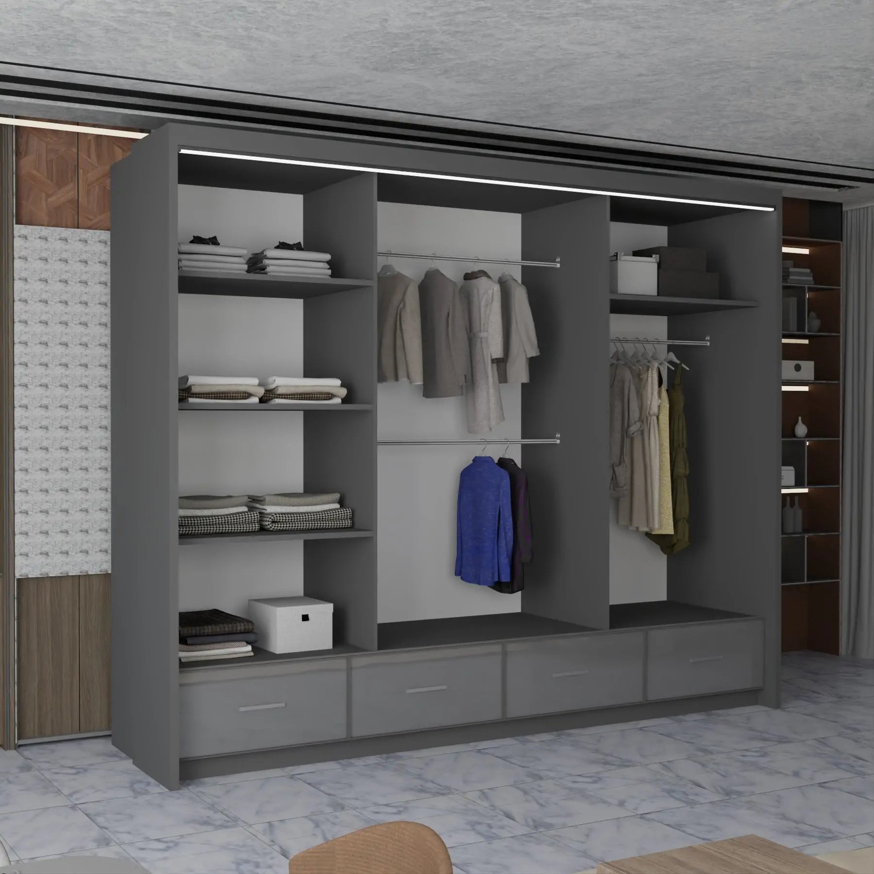Sycylia High Gloss Sliding Door Wardrobe New Branding