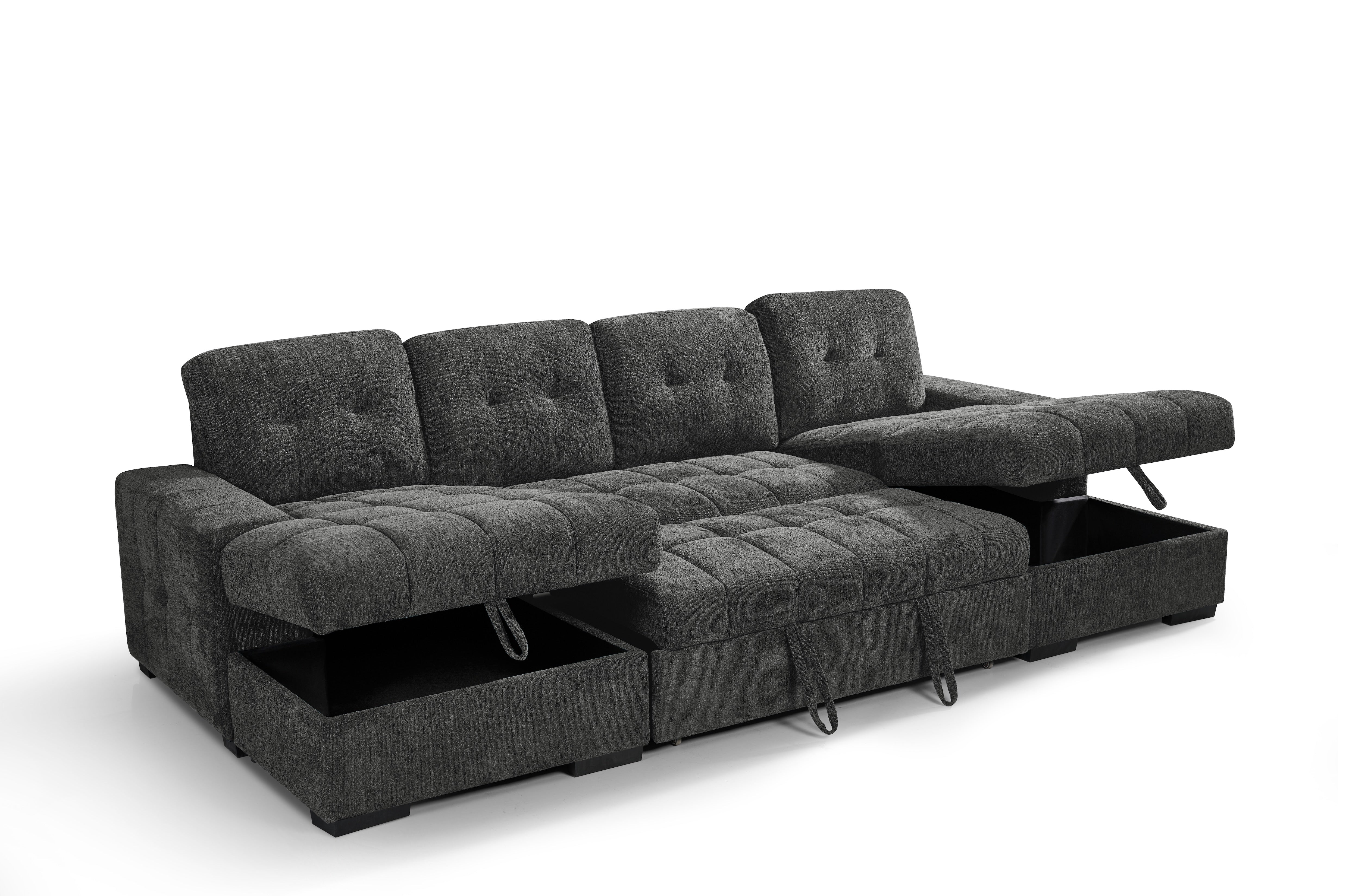 Palermo Sofabed Grey U Shape Corner