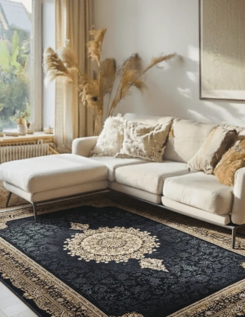 SAPPHIRE Classic Navy Medallion Rug | 8418D E3366 NAVY/NAVY