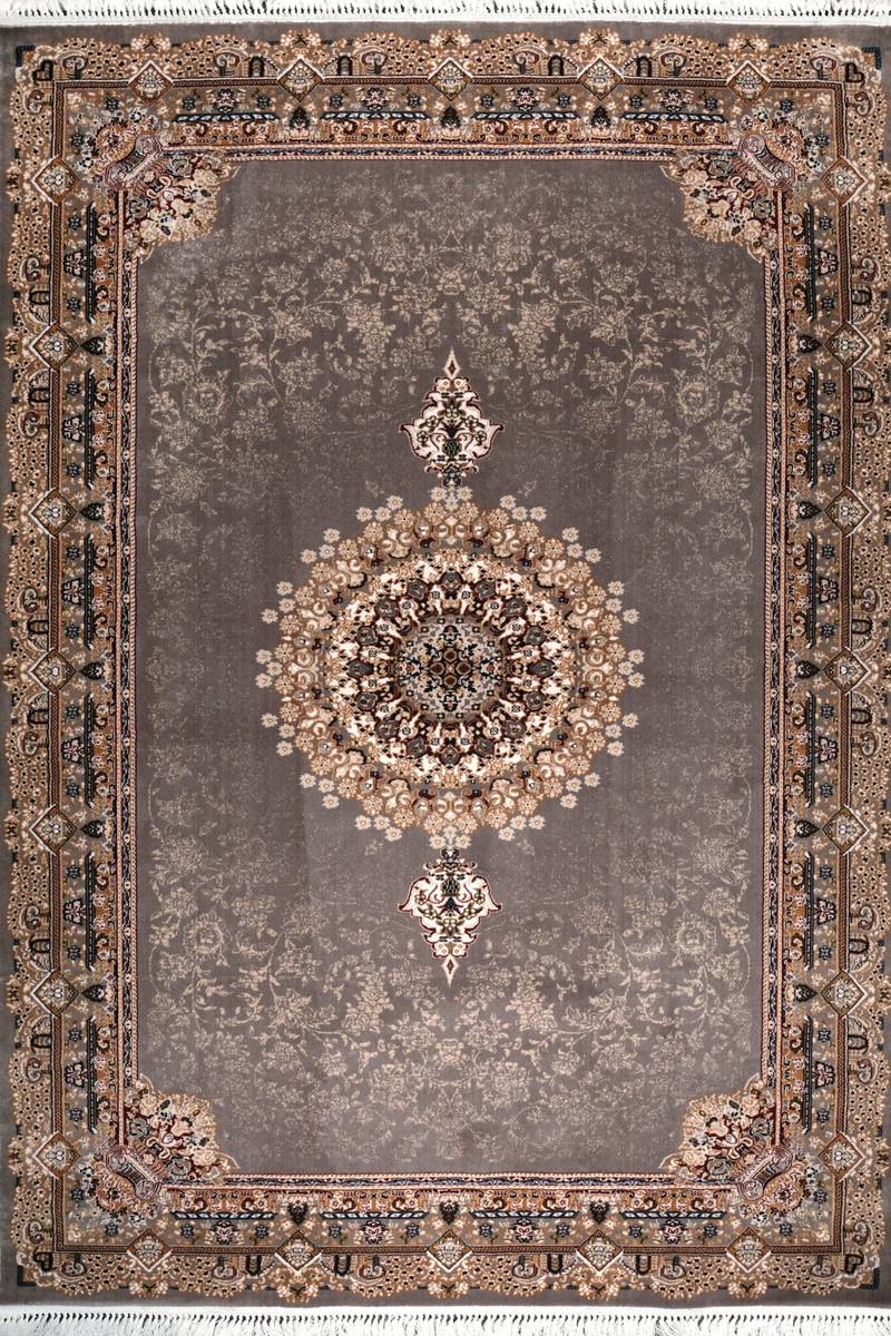 SAPPHIRE Grey Floral Medallion Rug 8418D E3377 GREY/GREY