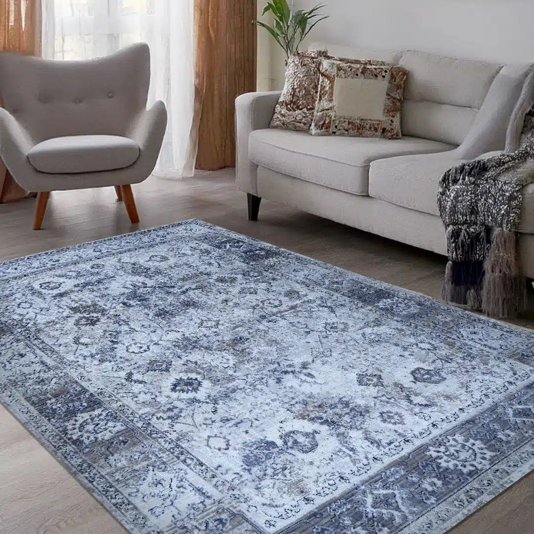 Lorenz Grey Distressed Vintage Rug | B052B