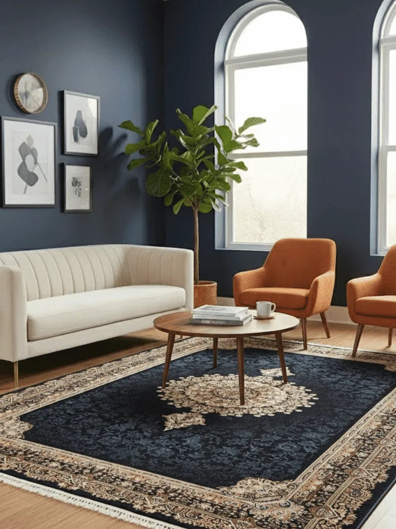 SAPPHIRE Classic Navy Medallion Rug | 8418D E3366 NAVY/NAVY