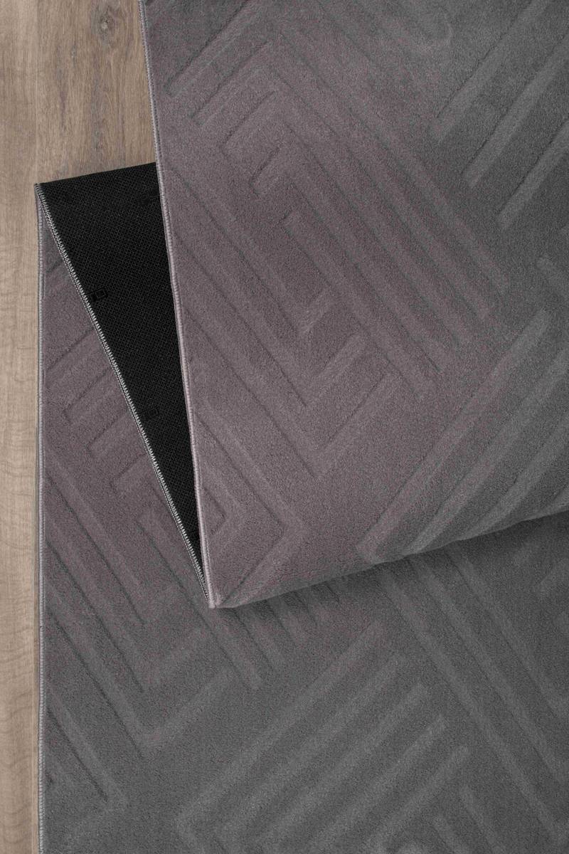 OPPO Washable Rug 1010 Grey – Modern Geometric, Soft & Non-Slip