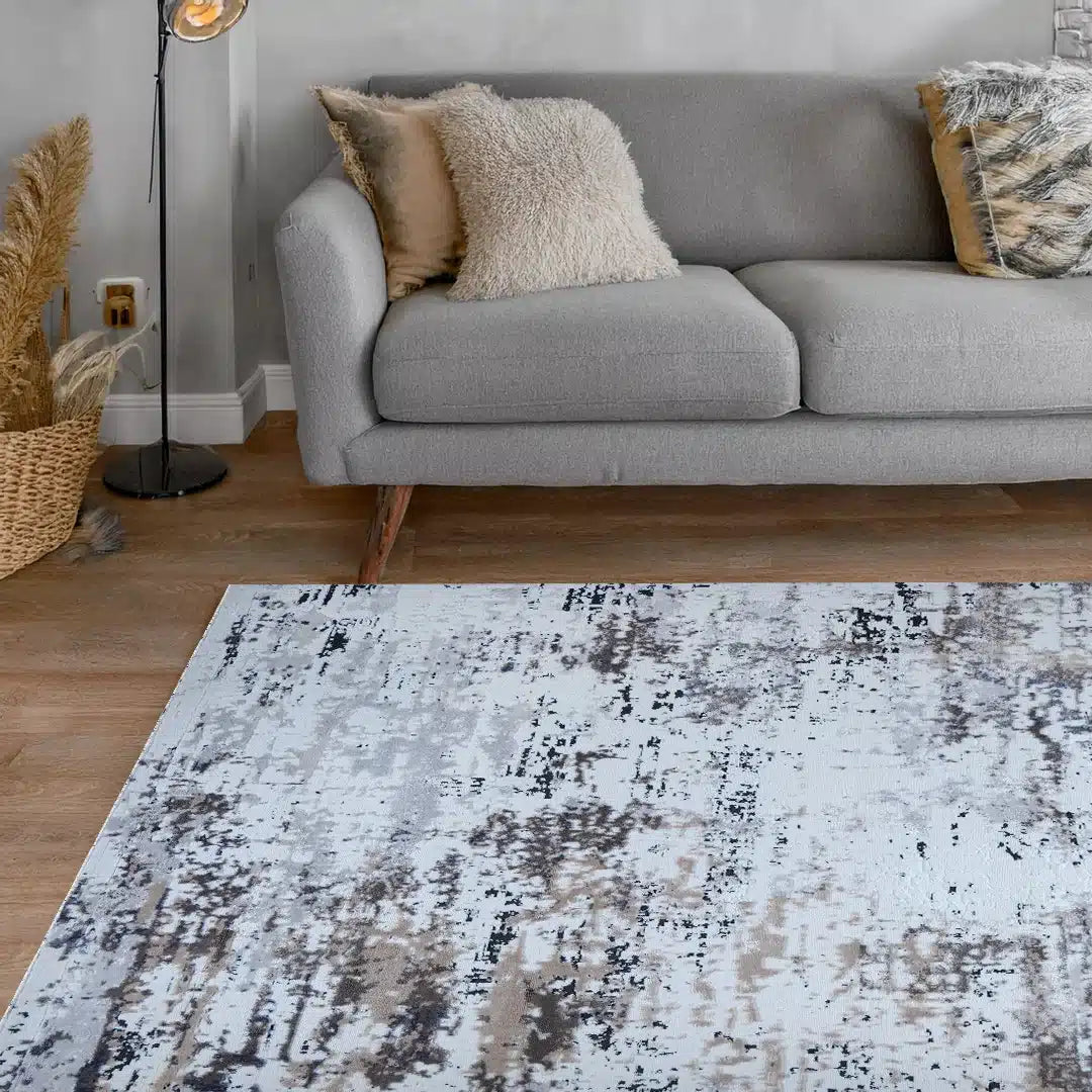 Lorenz Cream Grey Abstract Modern Rug | A759A