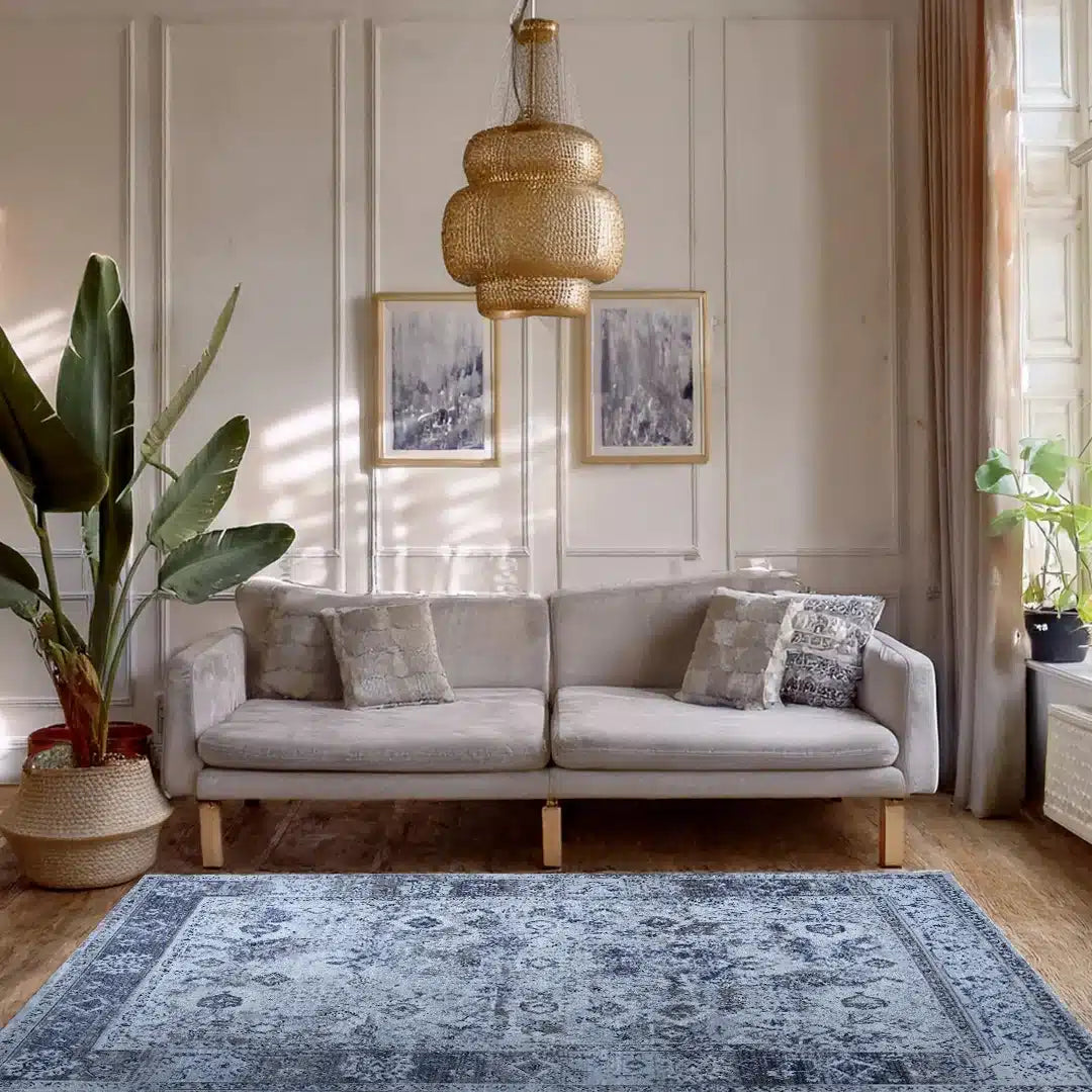 Lorenz Grey Distressed Vintage Rug | B052B