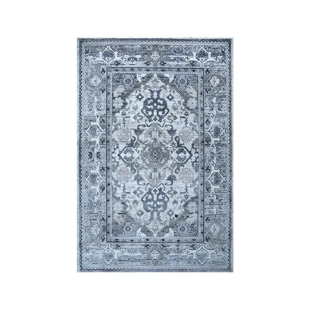 Lorenz Grey White Vintage Medallion Rug | A752A