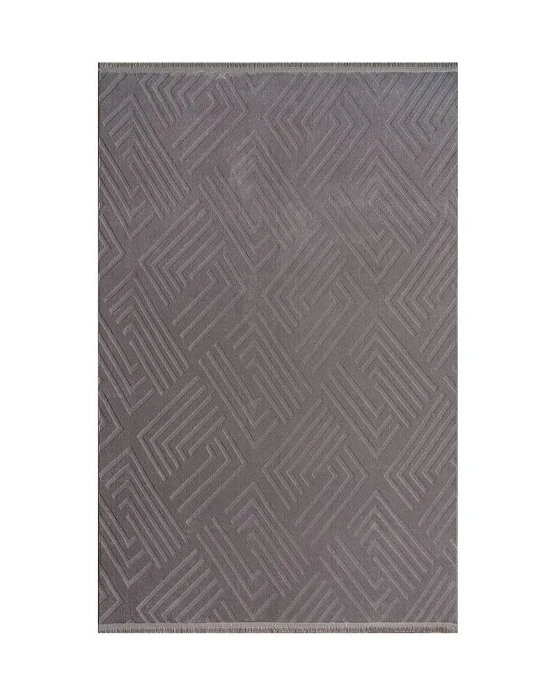 OPPO Washable Rug 1010 Grey – Modern Geometric, Soft & Non-Slip