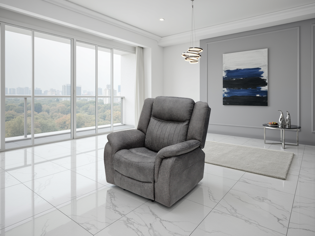 Leon Electric Recliner Sofa Grey Armchair