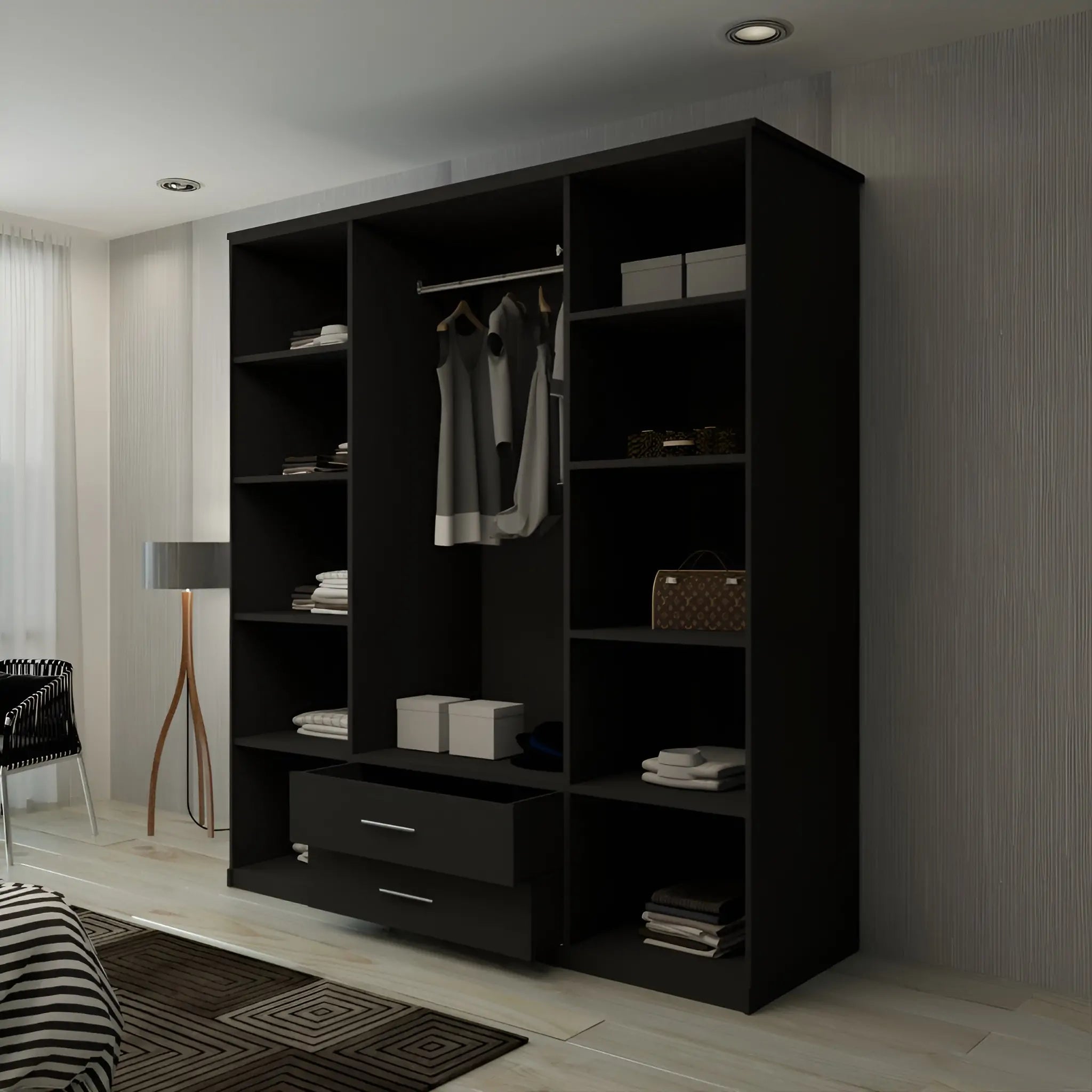 London New Hinged 4 Door Wardrobe