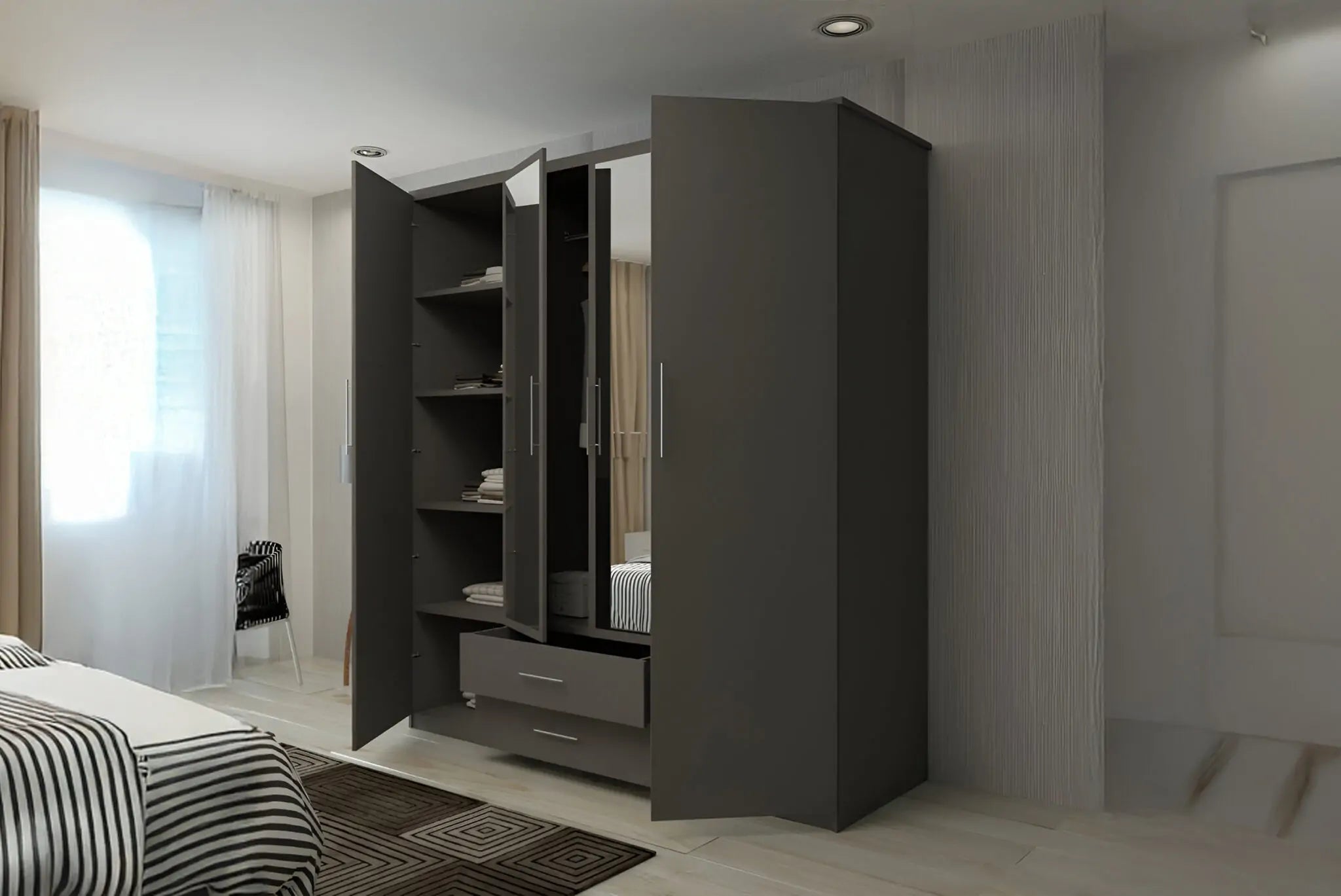 London New Hinged Door Wardrobe(WW)
