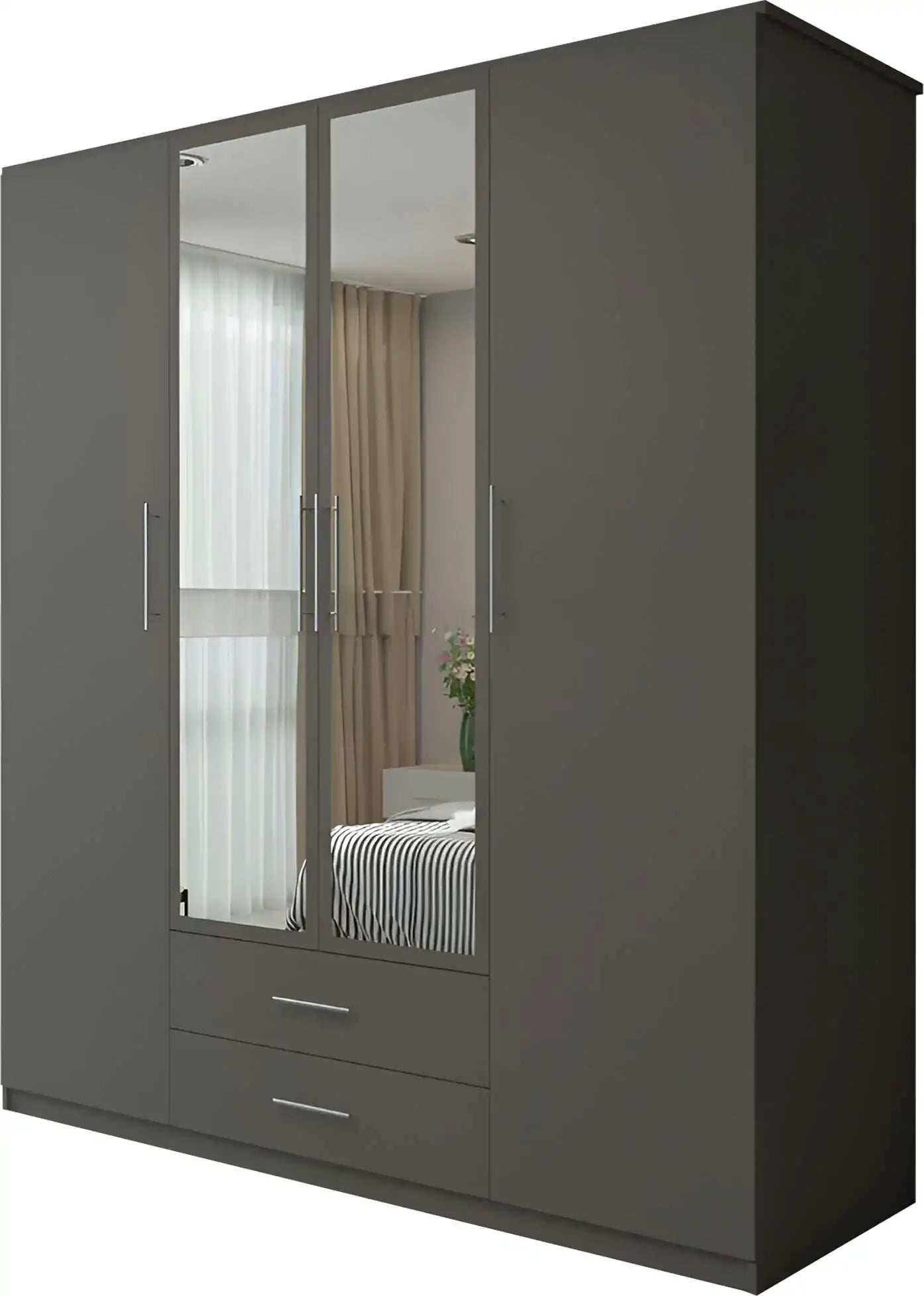 London New Hinged 4 Door Wardrobe