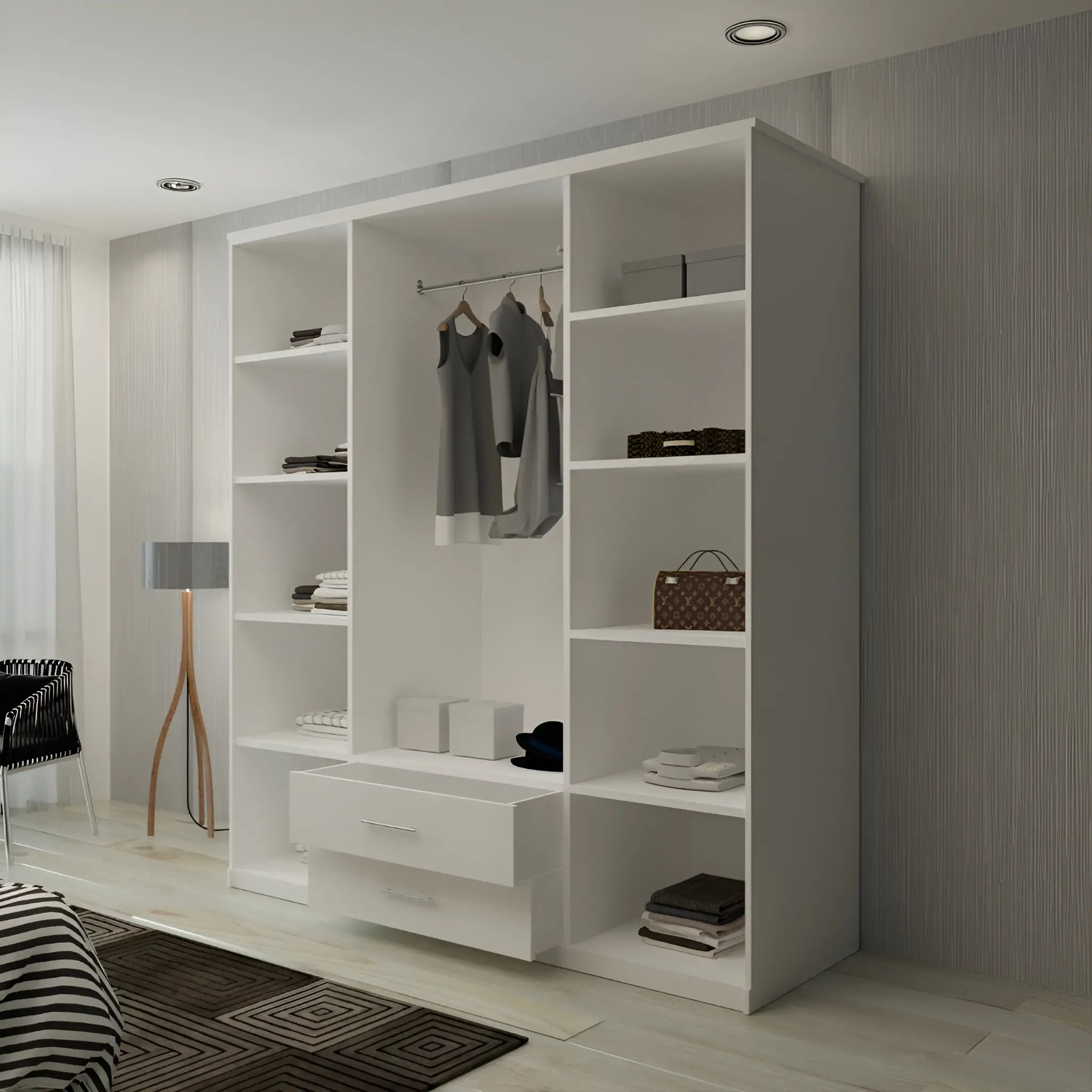 London New Hinged 4 Door Wardrobe