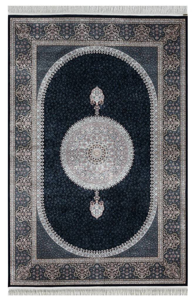 Minyatur Oval Medallion Persian Navy Rug