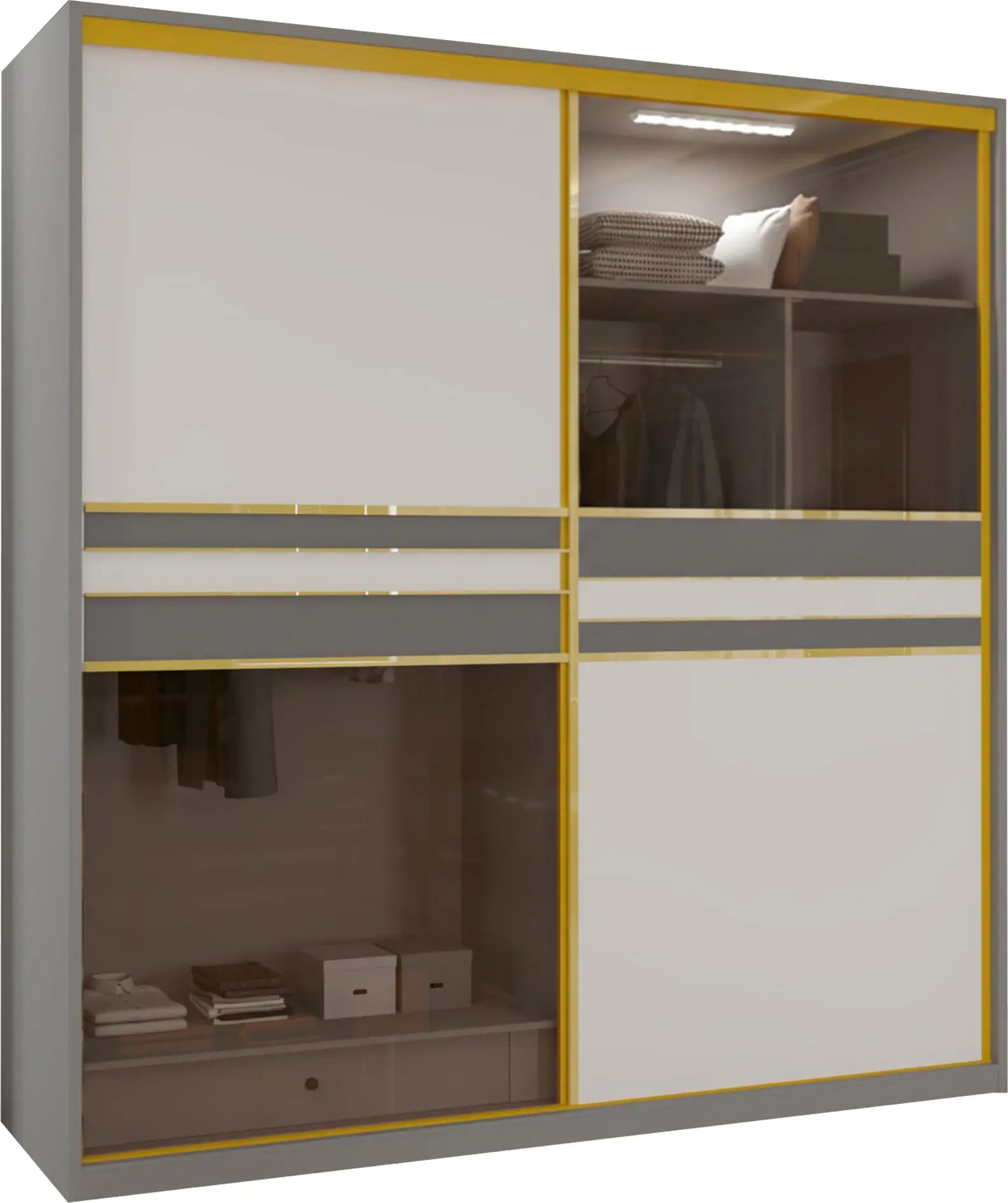 New MDF Glass Sliding Door Wardrobe (1st Branding)