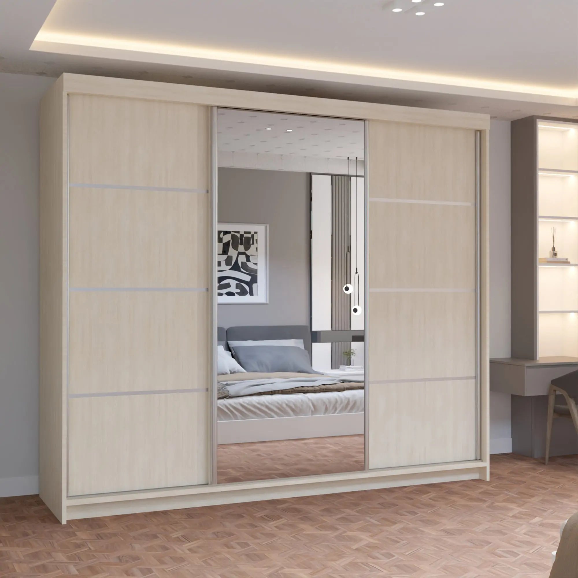 Palarmo 3 Door Sliding Door Wardrobe in 4 Colors(2nd)