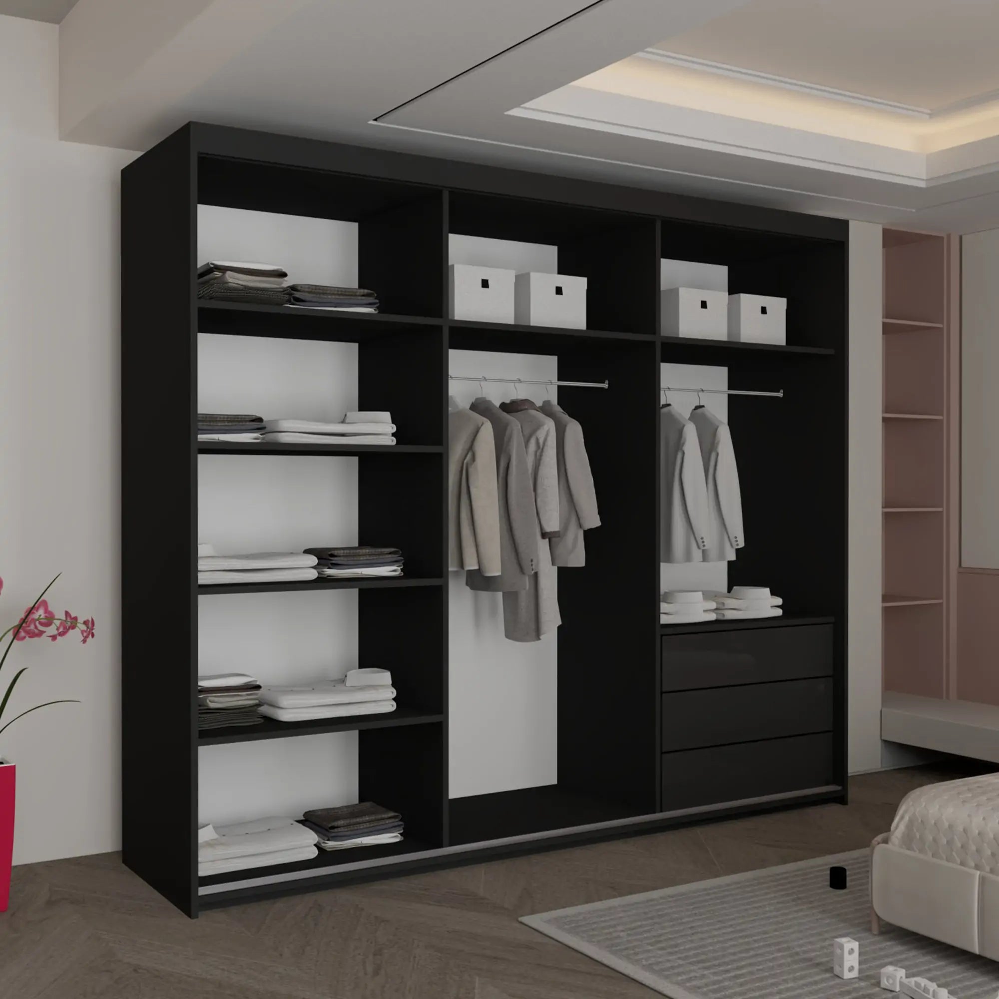 Vikas New High Gloss sliding door Wardrobe(DB)