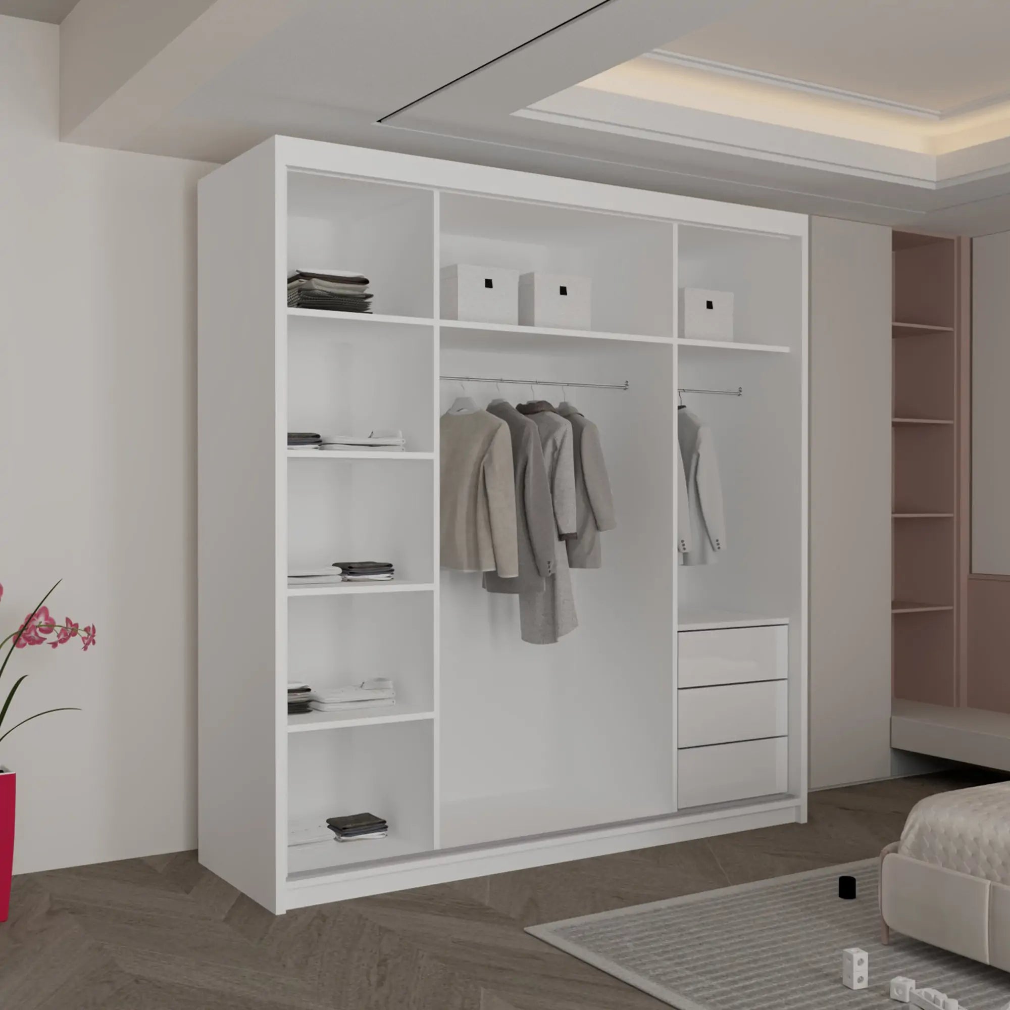 Vikas New High Gloss sliding door Wardrobe(DB)