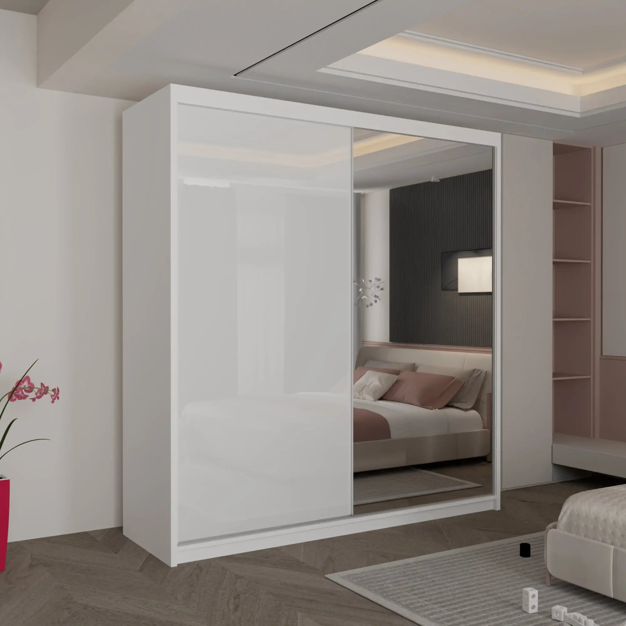 Vikas New High Gloss sliding door Wardrobe(DB)