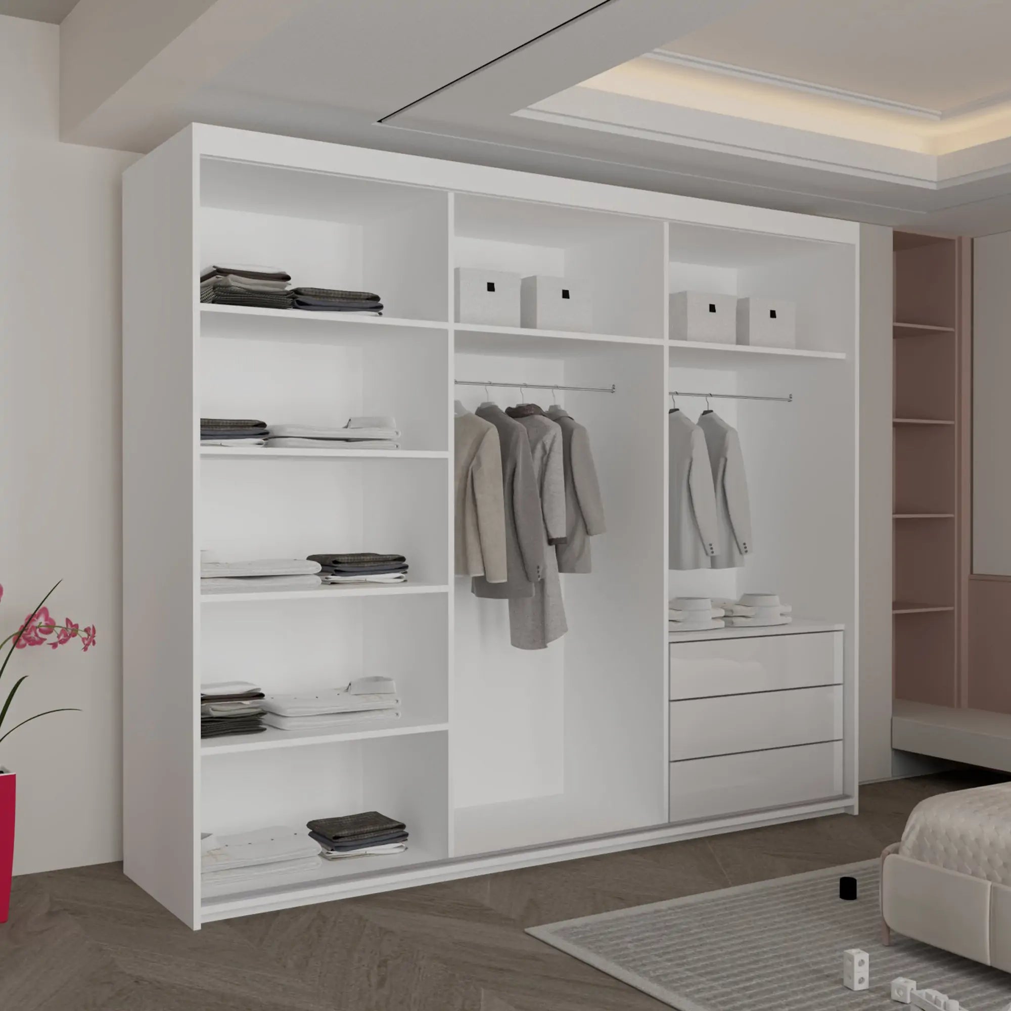 Vikas New High Gloss sliding door Wardrobe(DB)