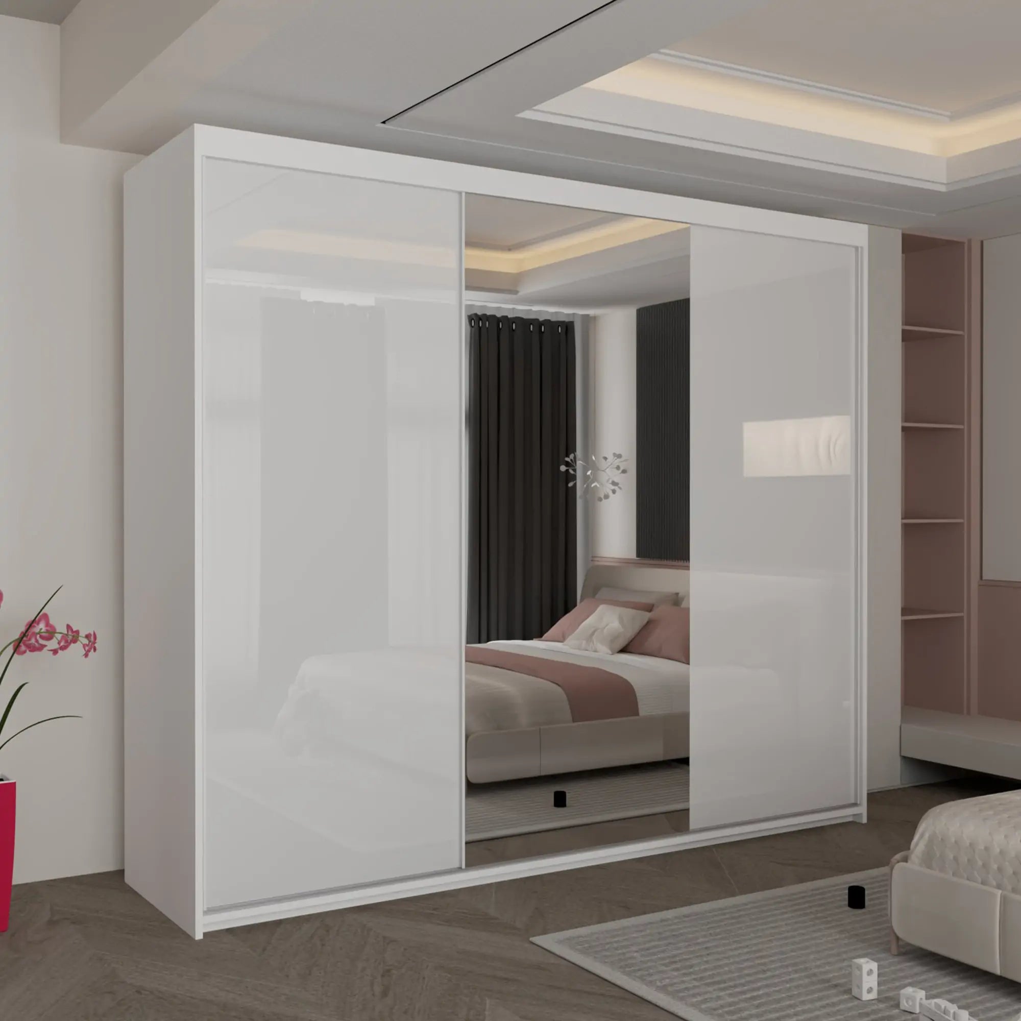 Vikas New High Gloss sliding door Wardrobe(DB)