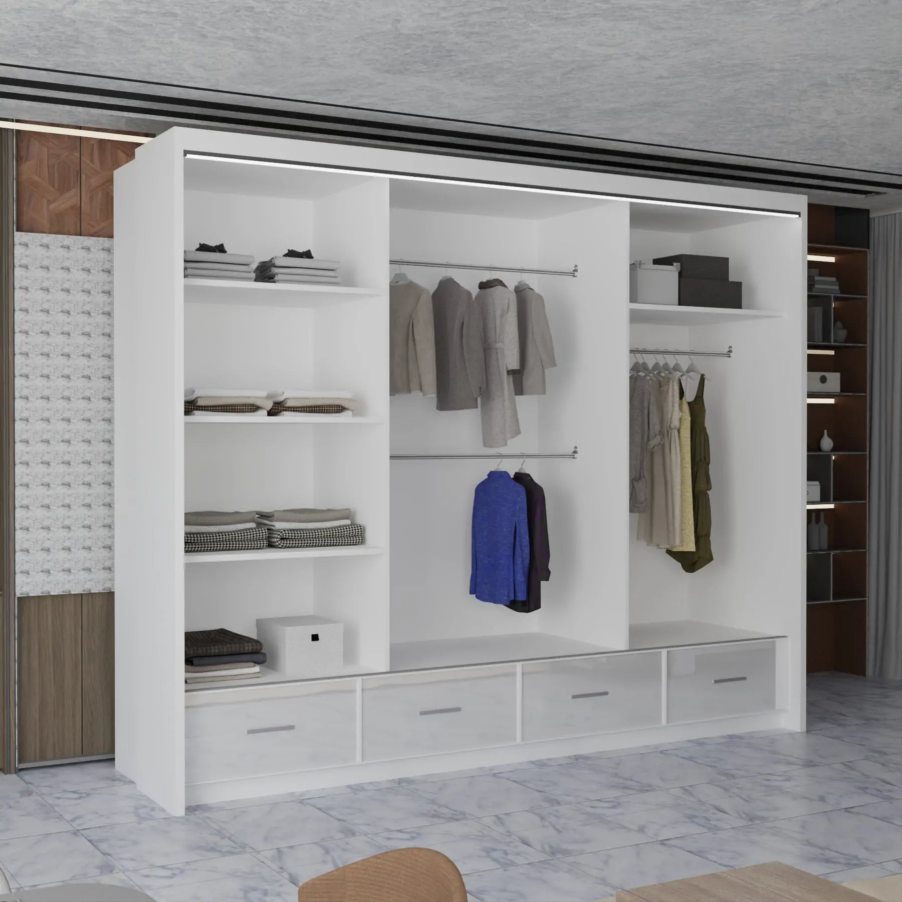 Sycylia High Gloss Sliding Door Wardrobe New Branding