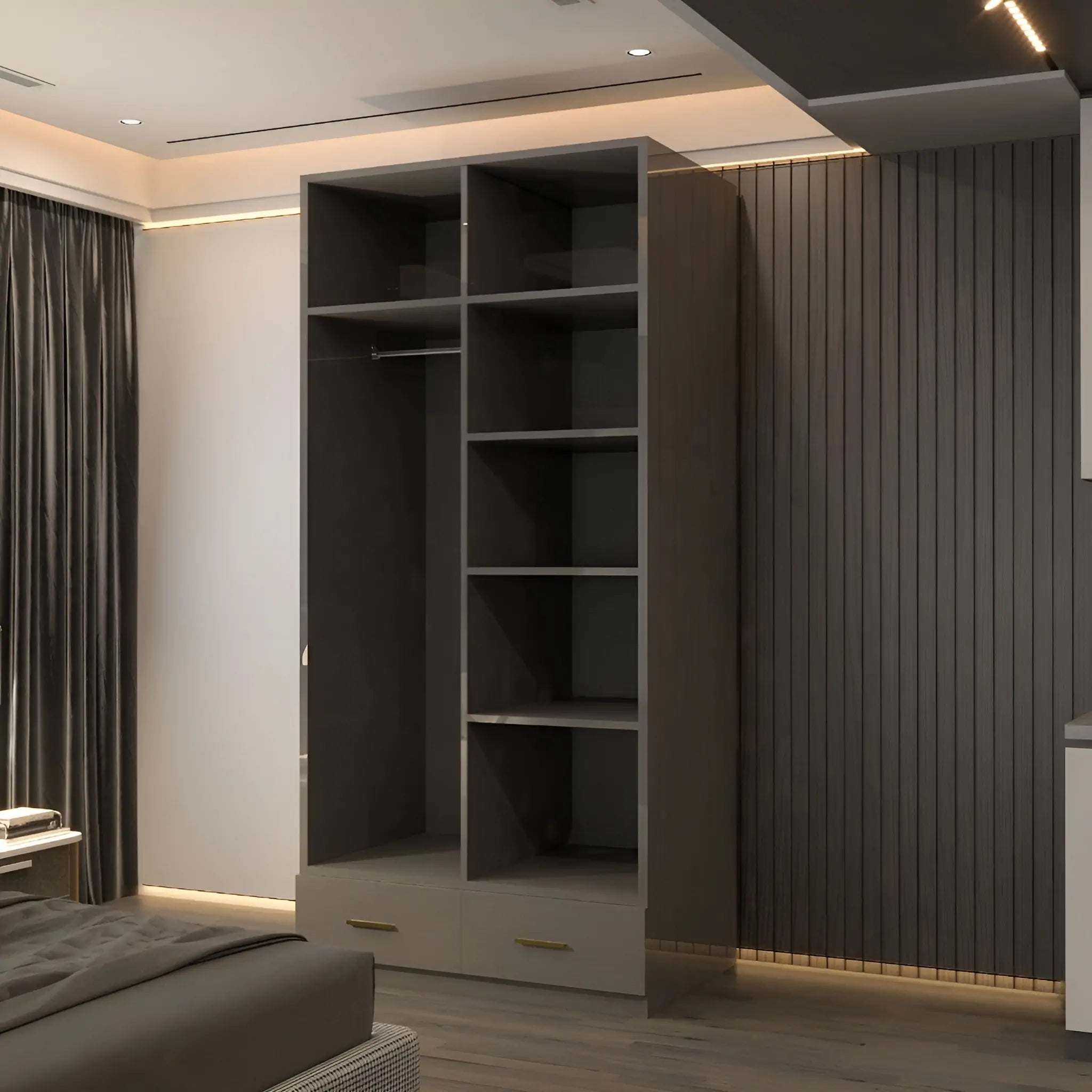 2 Door High Gloss Wardrobe (2nd Branding)- 90cm