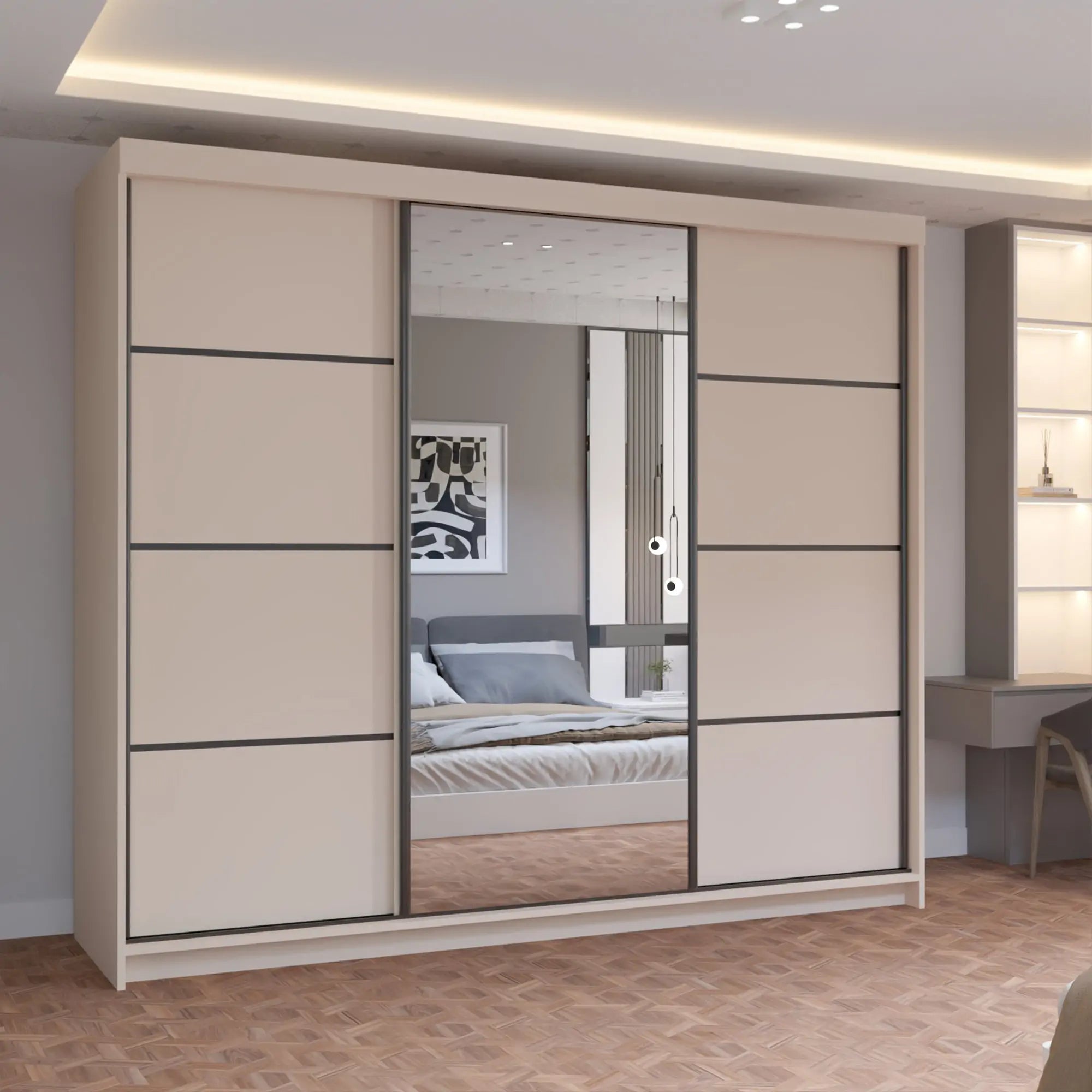 Palarmo 3 Door Sliding Door Wardrobe in 4 Colors(2nd)